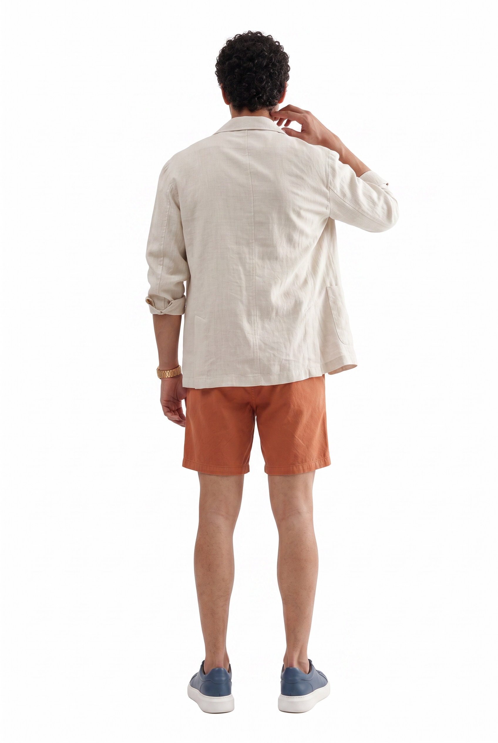 Orange Drawstring Jogger Shorts
