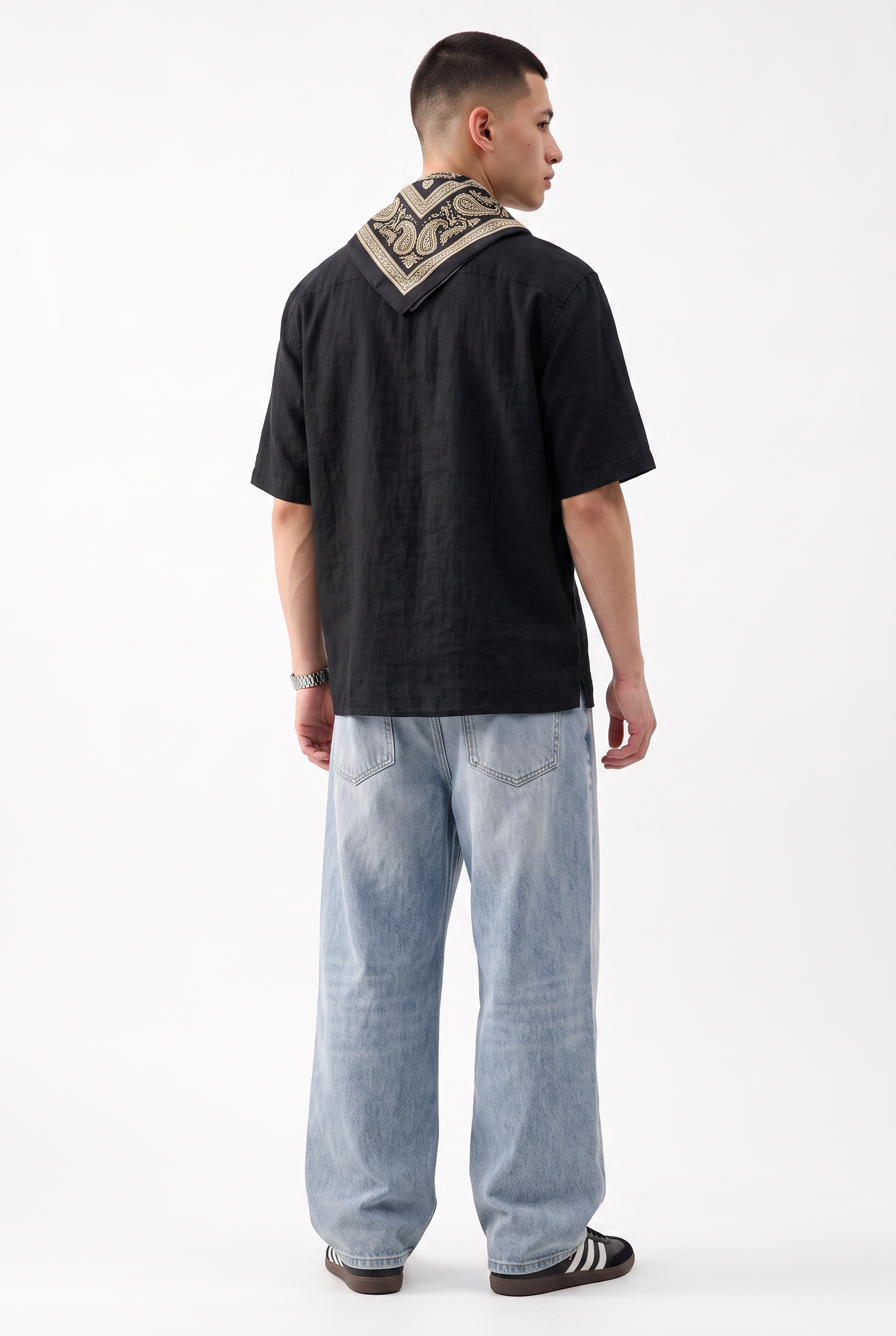 Black Chest Pocket Casual Shirt