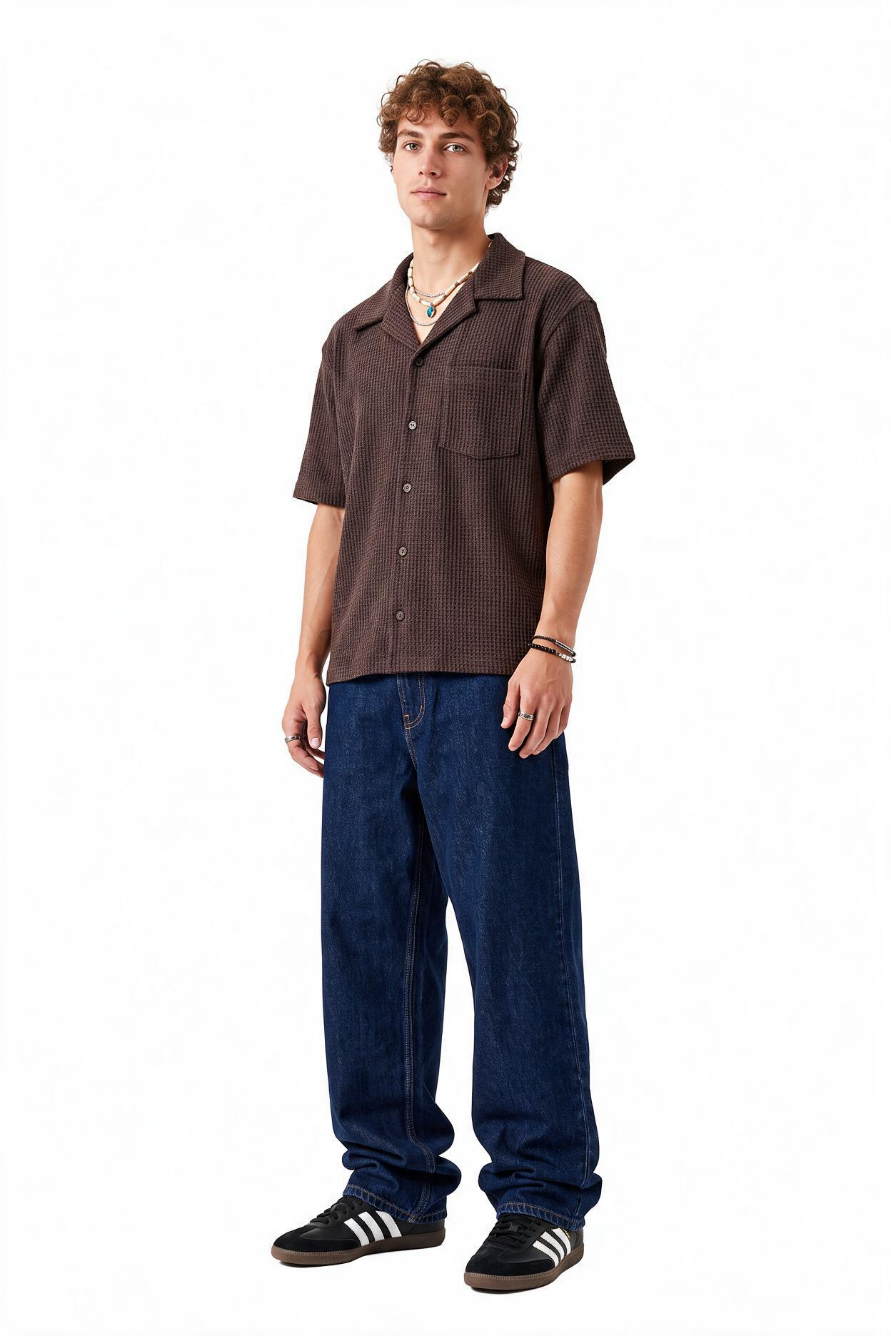 Brown Chest Pocket Casual Shirt