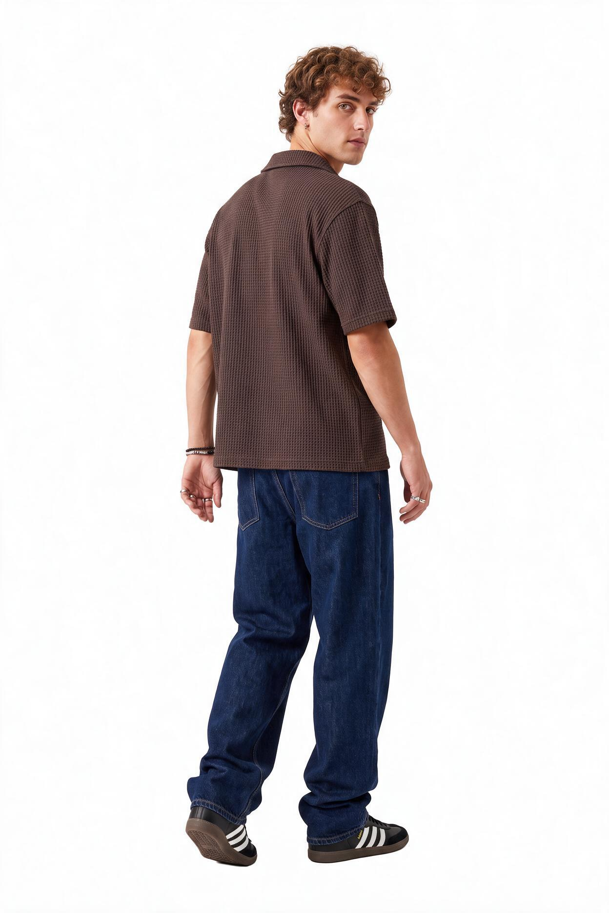 Brown Chest Pocket Casual Shirt