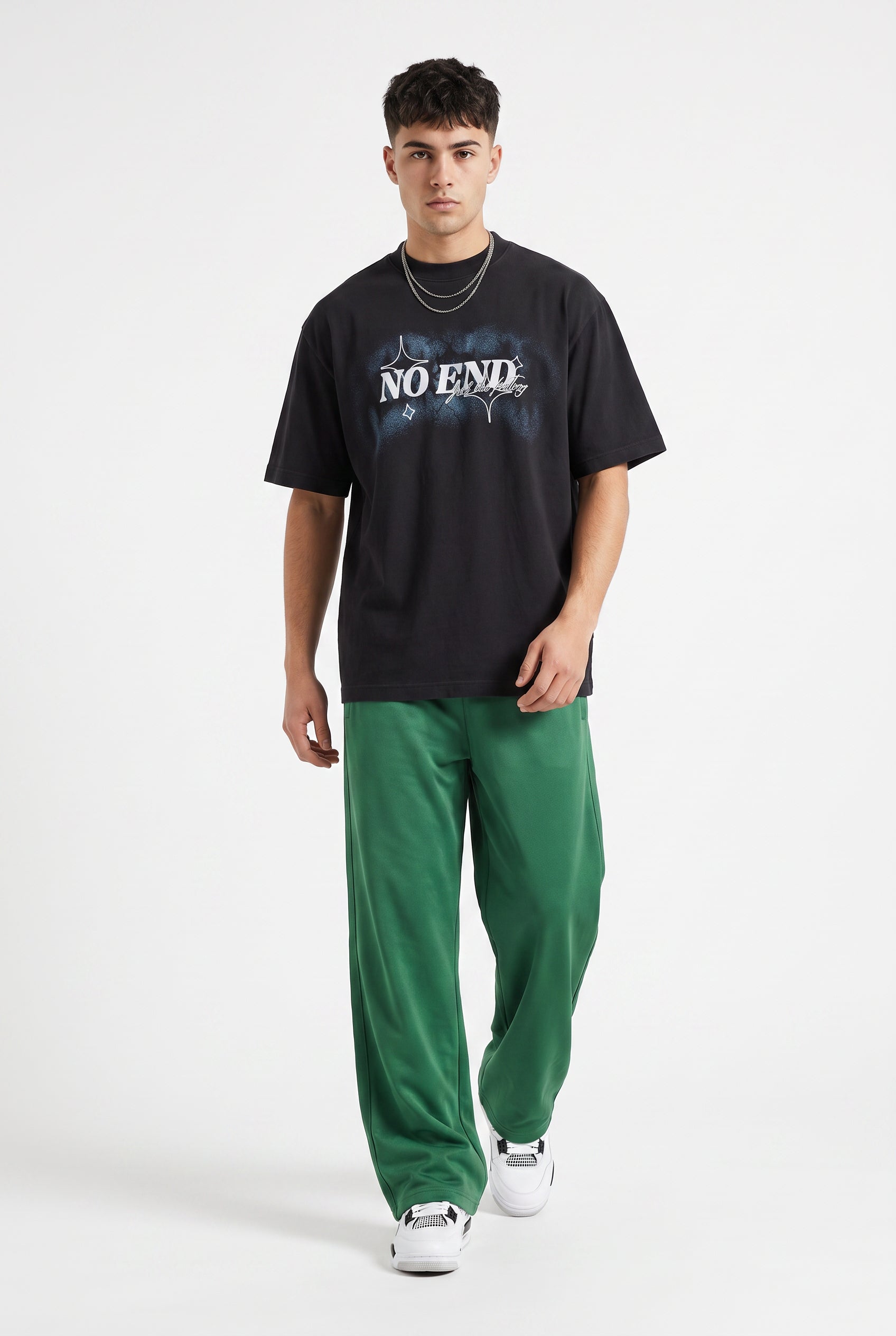 Black Oversized Crew Neck Tee