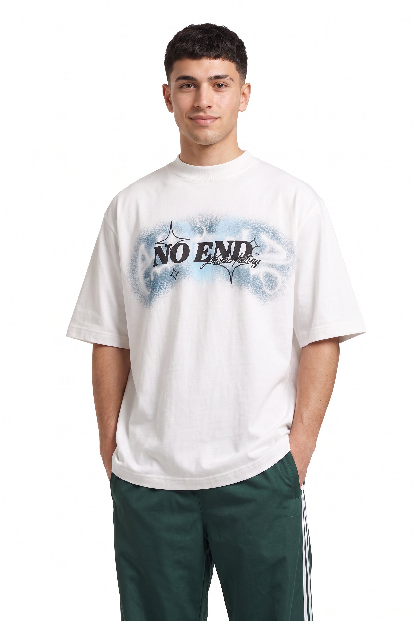 White Dropped Shoulder Oversized Tee
