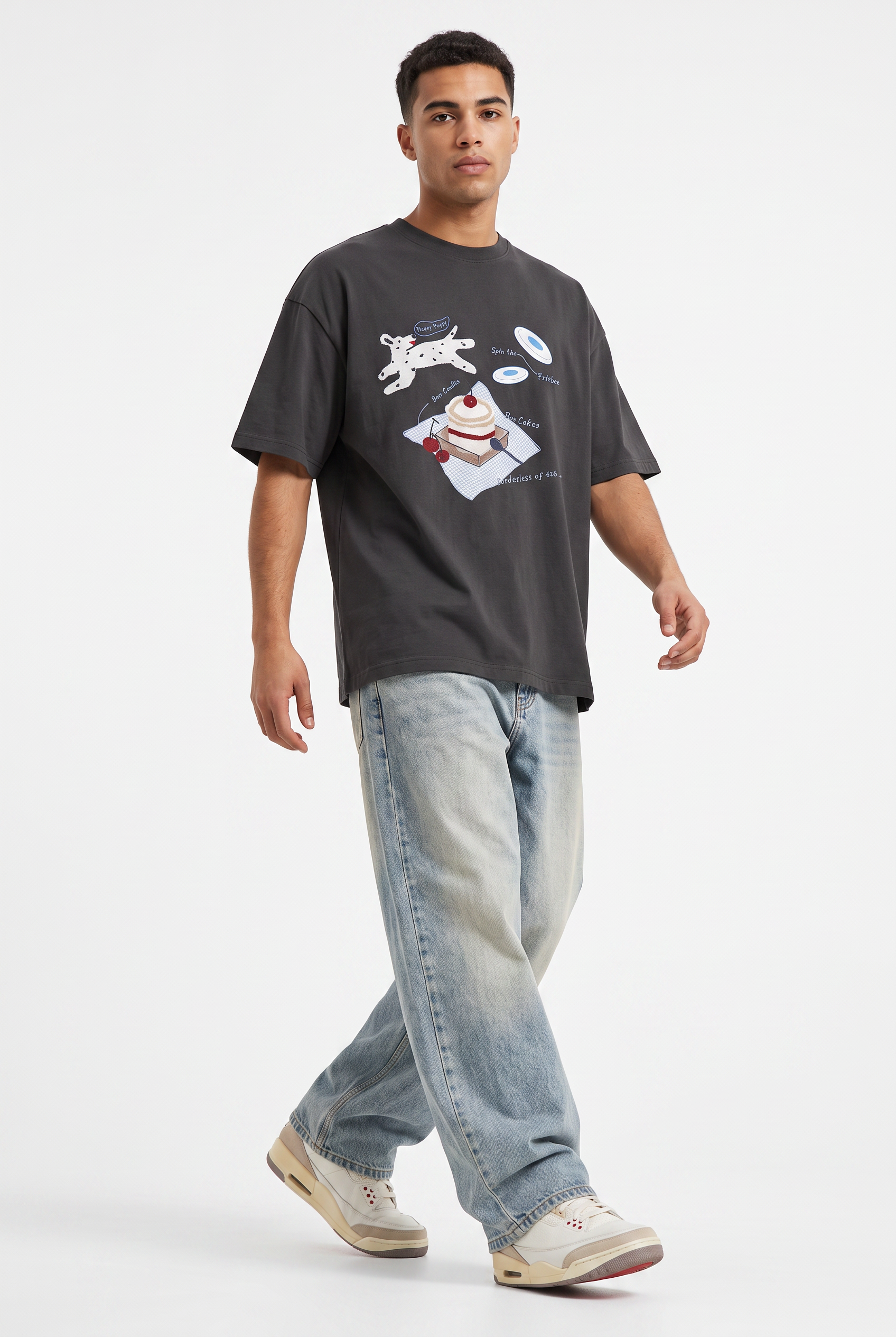 Black Dropped Shoulder Oversized Tee