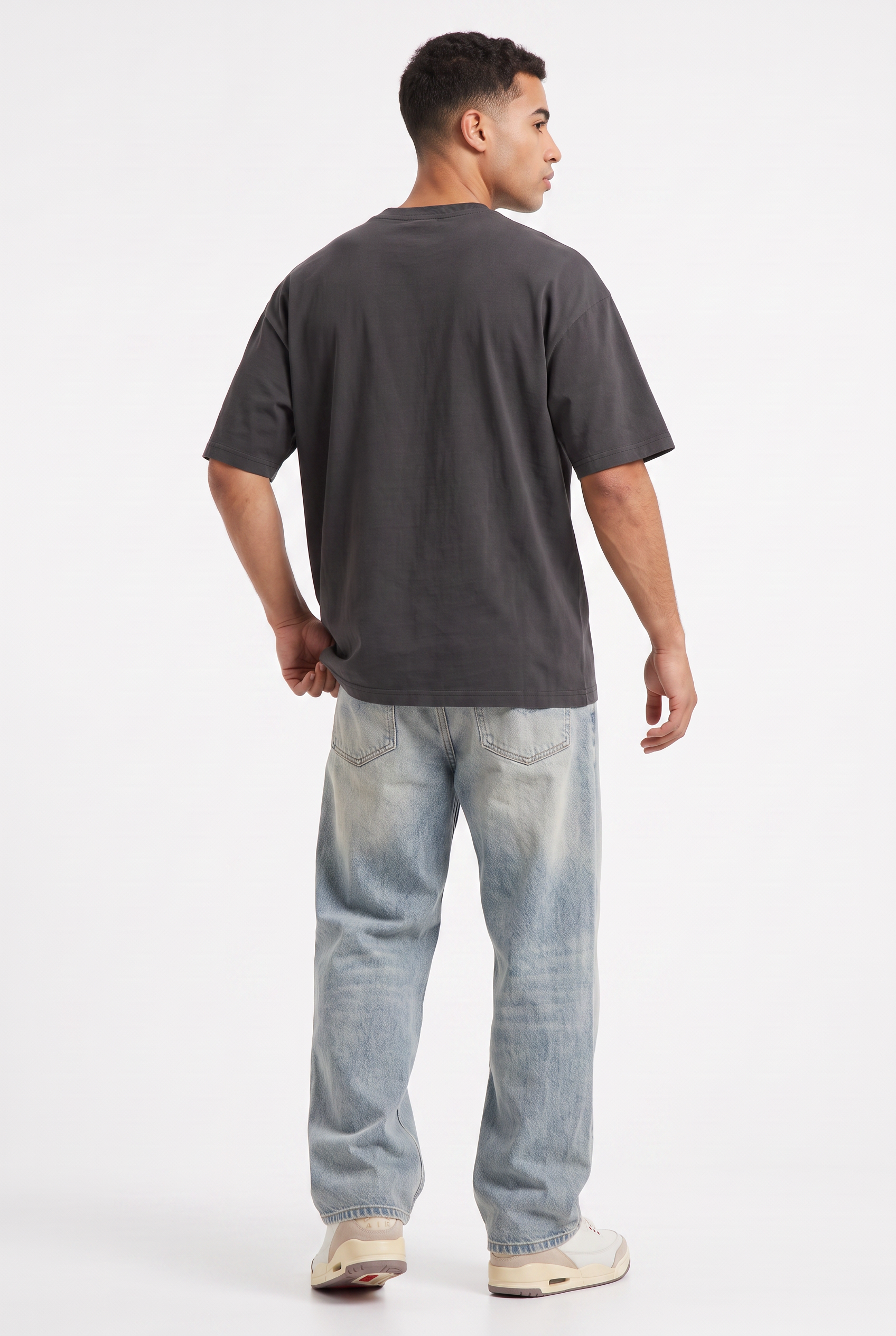 Black Dropped Shoulder Oversized Tee