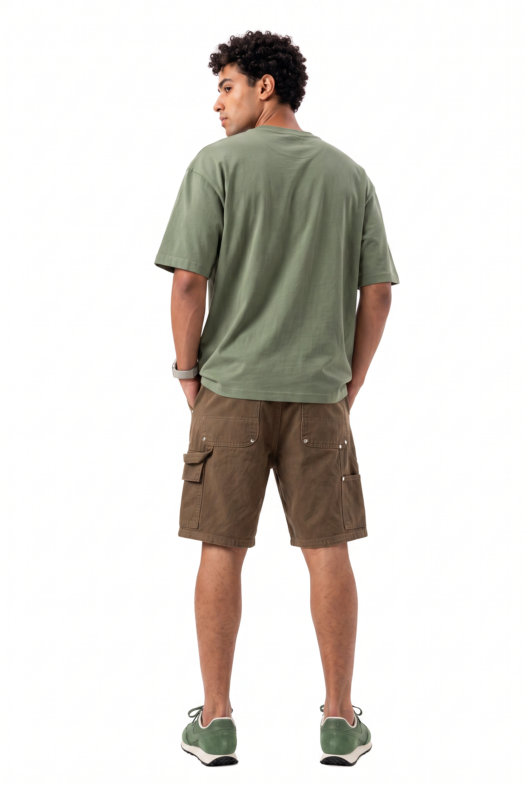 Brown Drawstring Regular Shorts