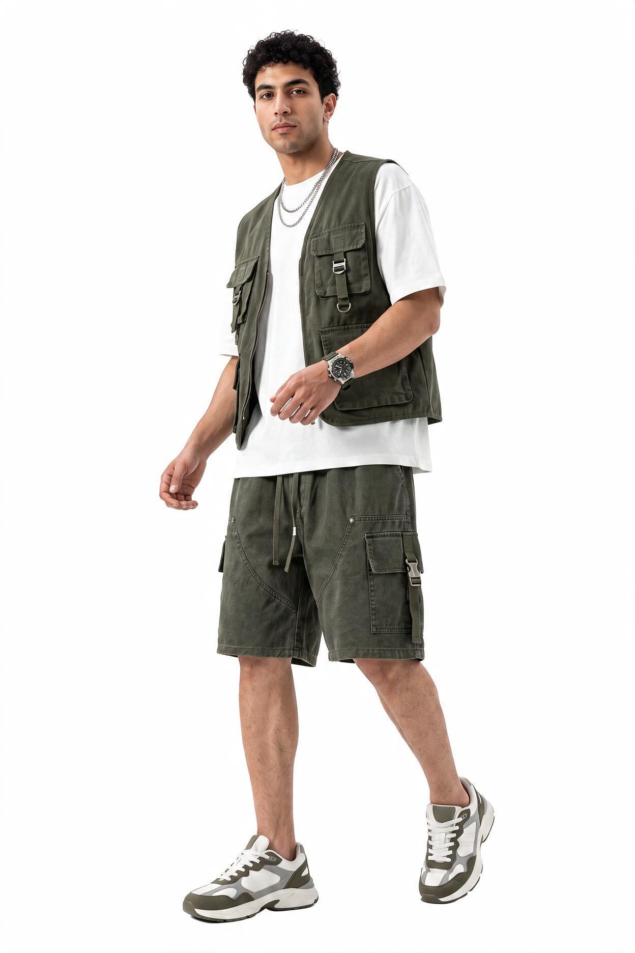 Grey Drawstring Jogger Shorts