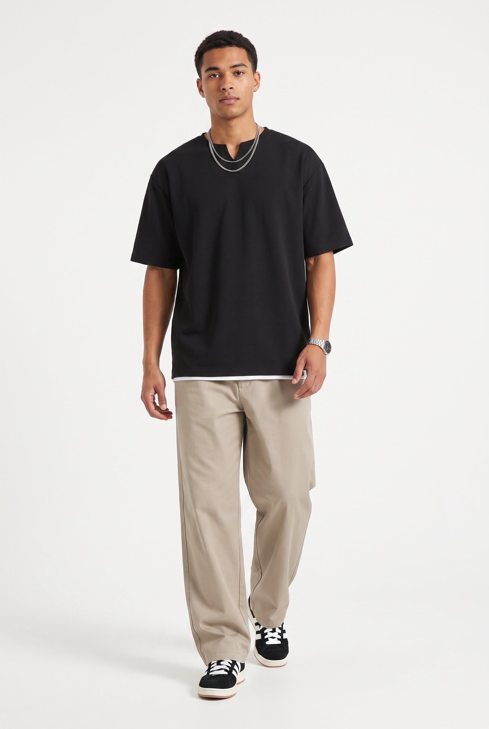 Black Dropped Shoulder Oversized Tee