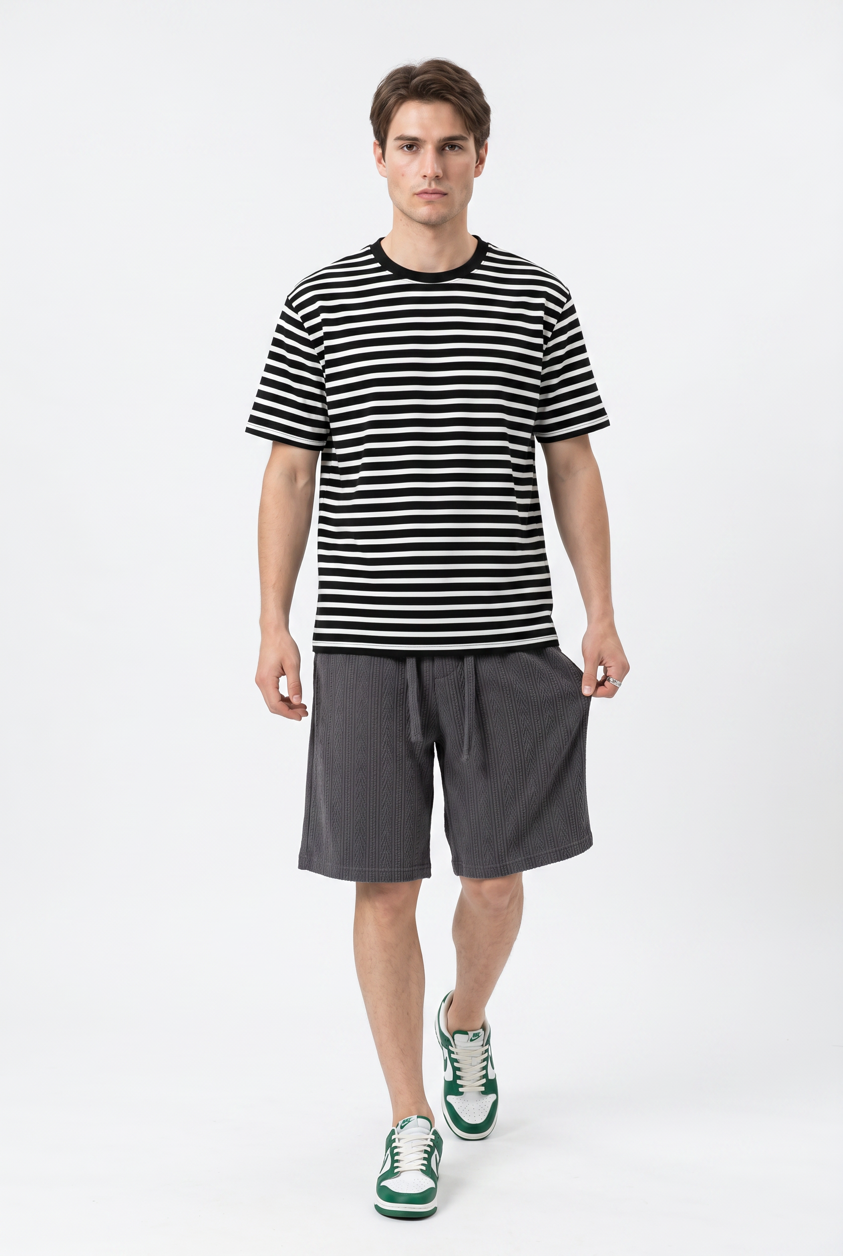 Grey Relaxed Drawstring Shorts