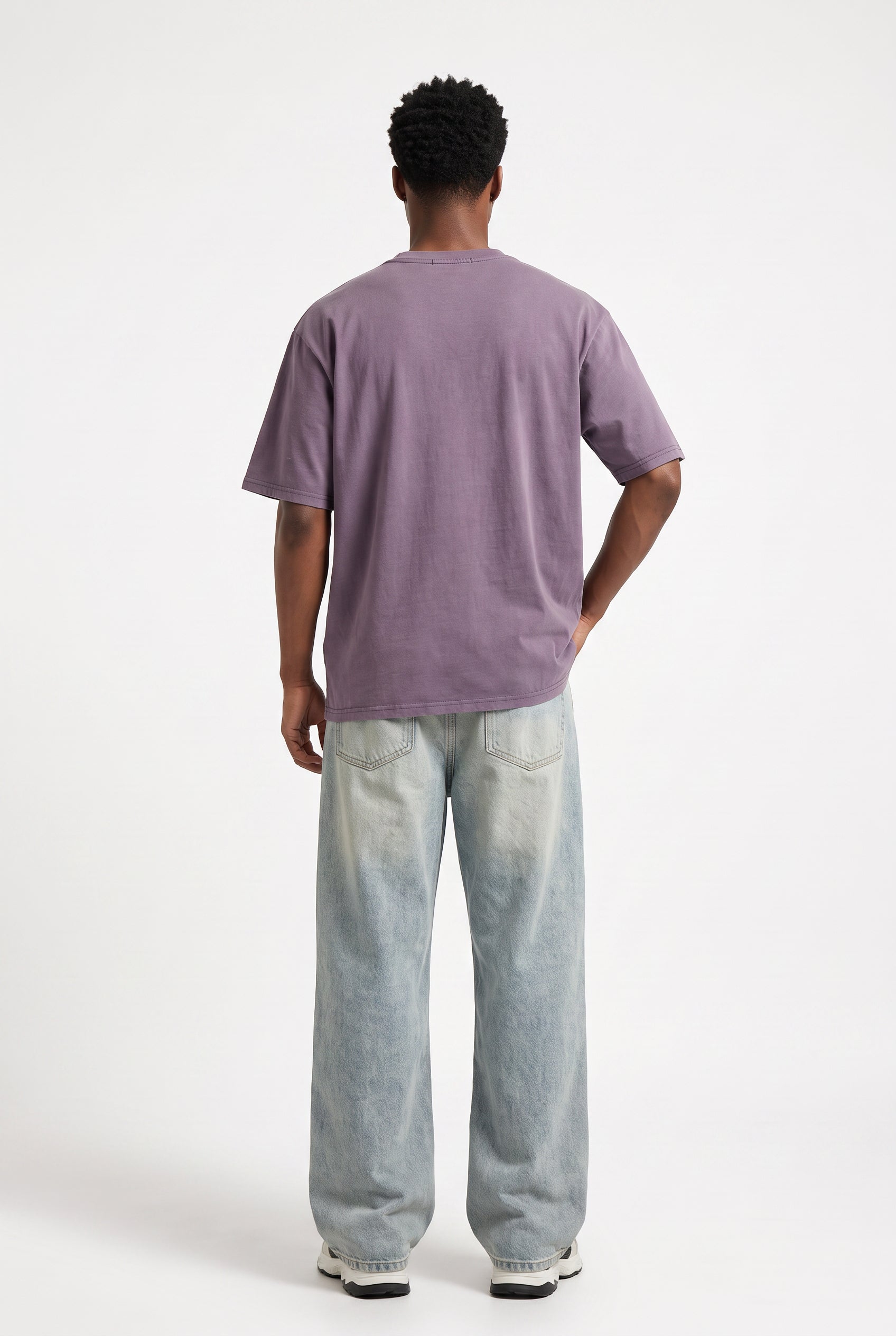 Purple Oversized Crew Neck Tee