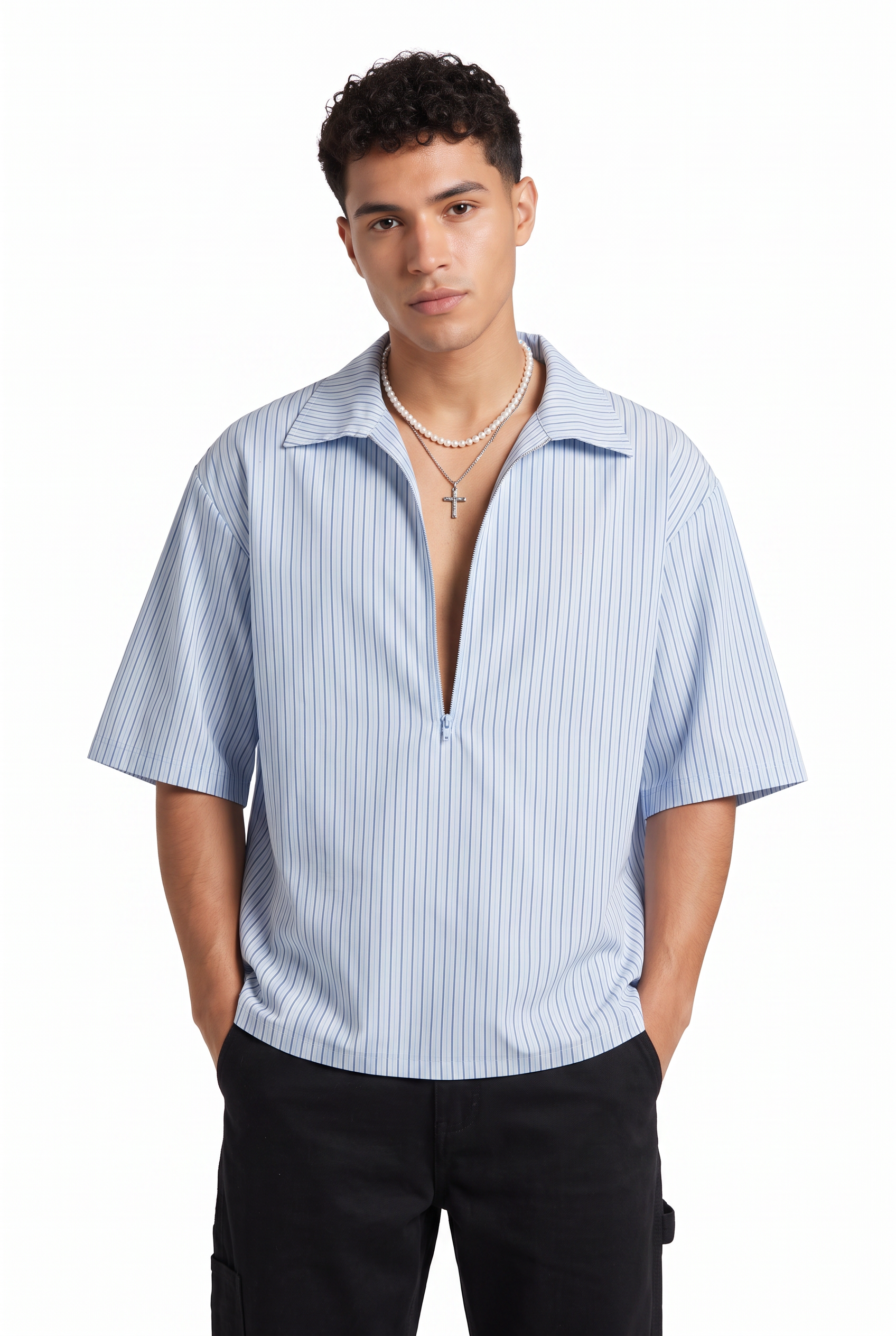 Sky Blue Chest Pocket Casual Shirt