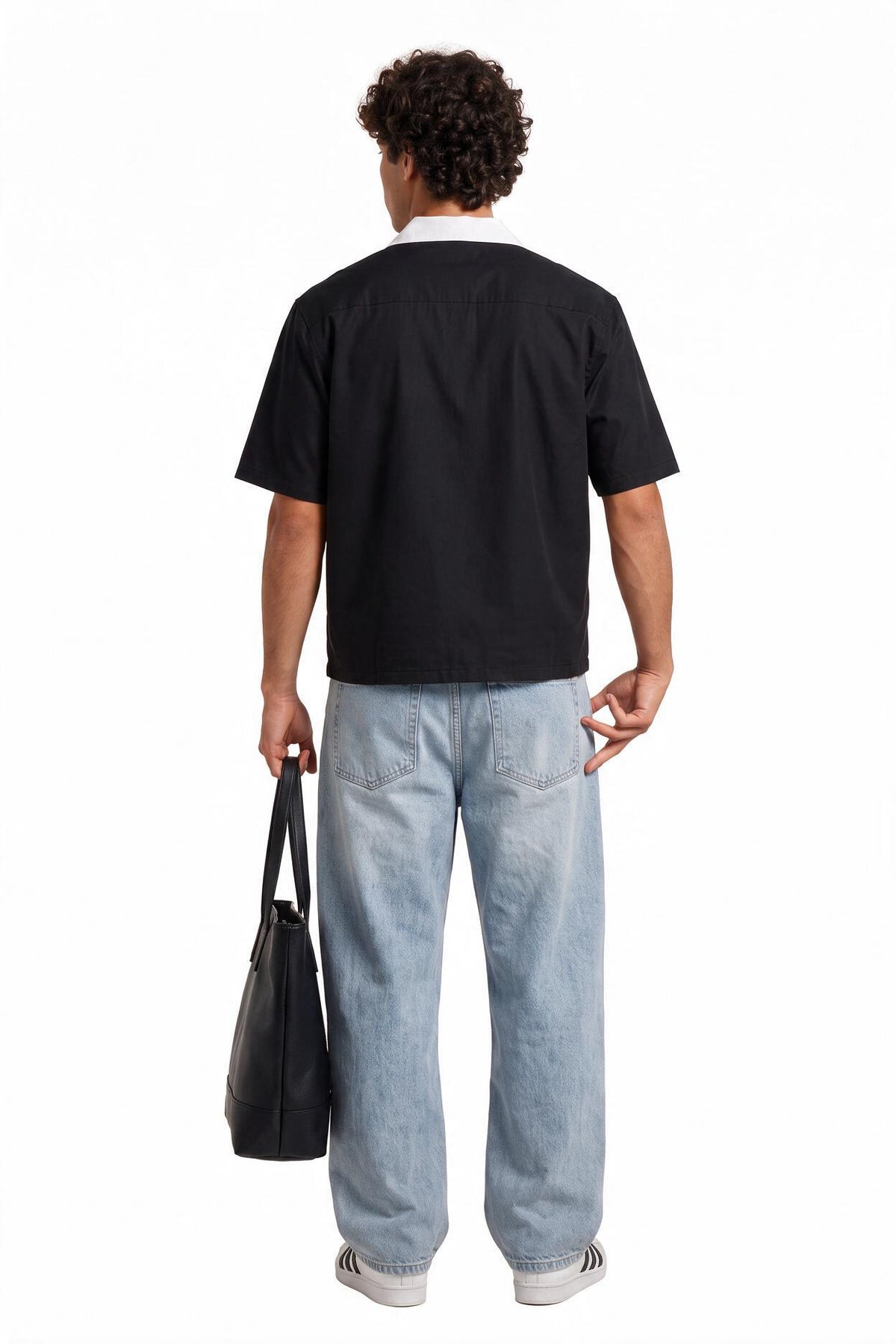 Cherub Print Black Camp Shirt