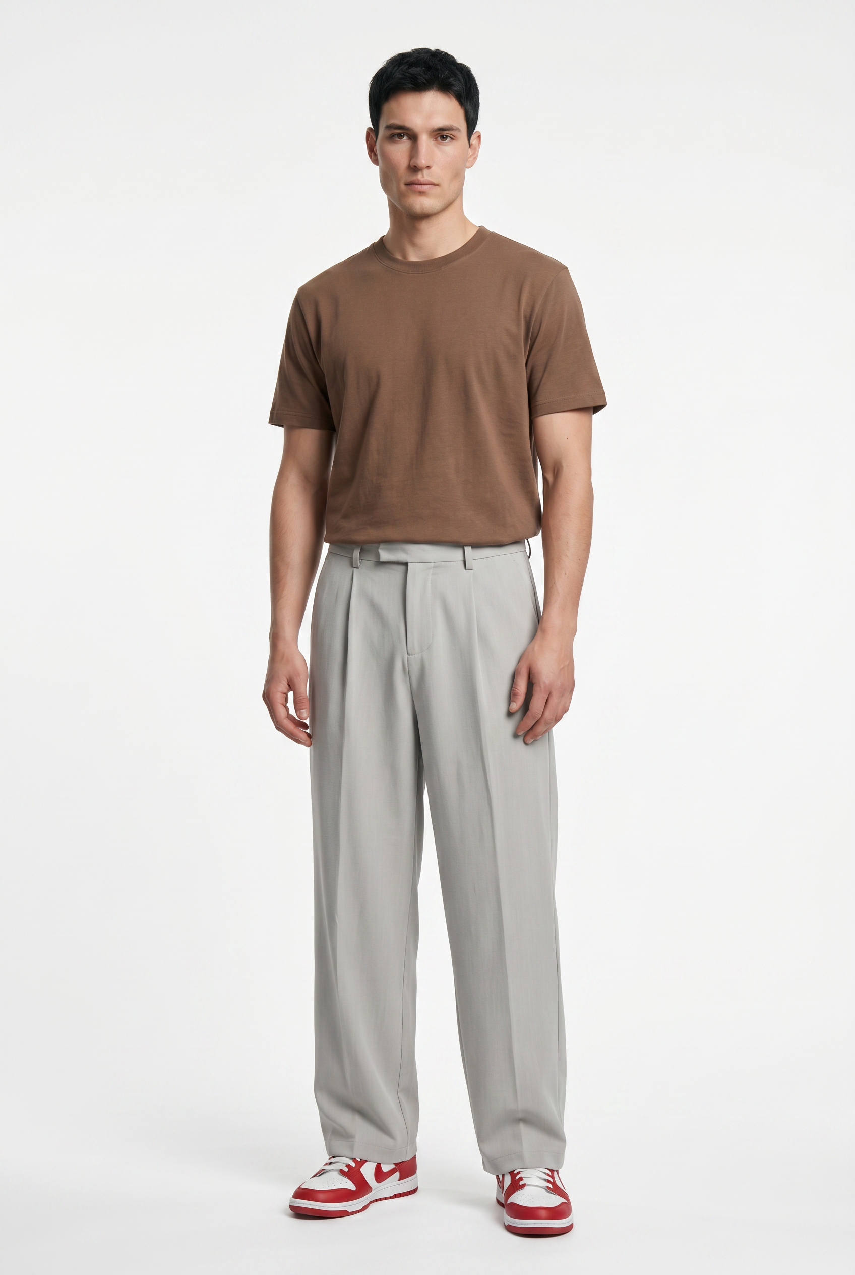 Grey Relaxed Tapered Casual Trouser
