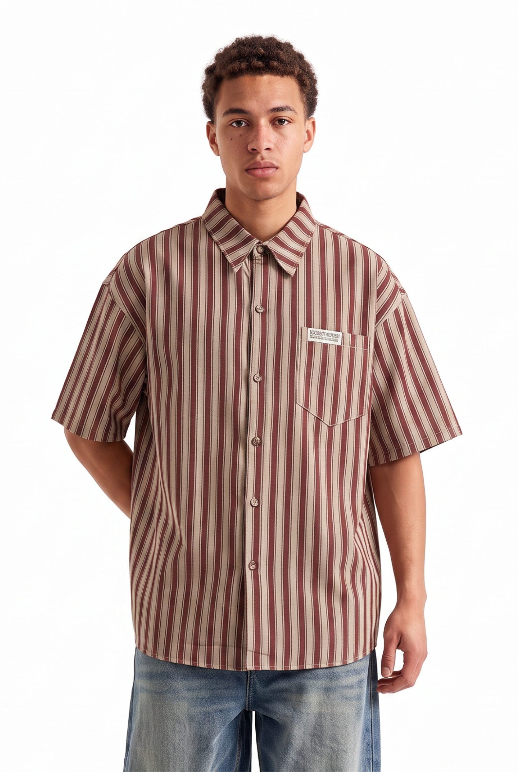 Brown Chest Pocket Casual Shirt