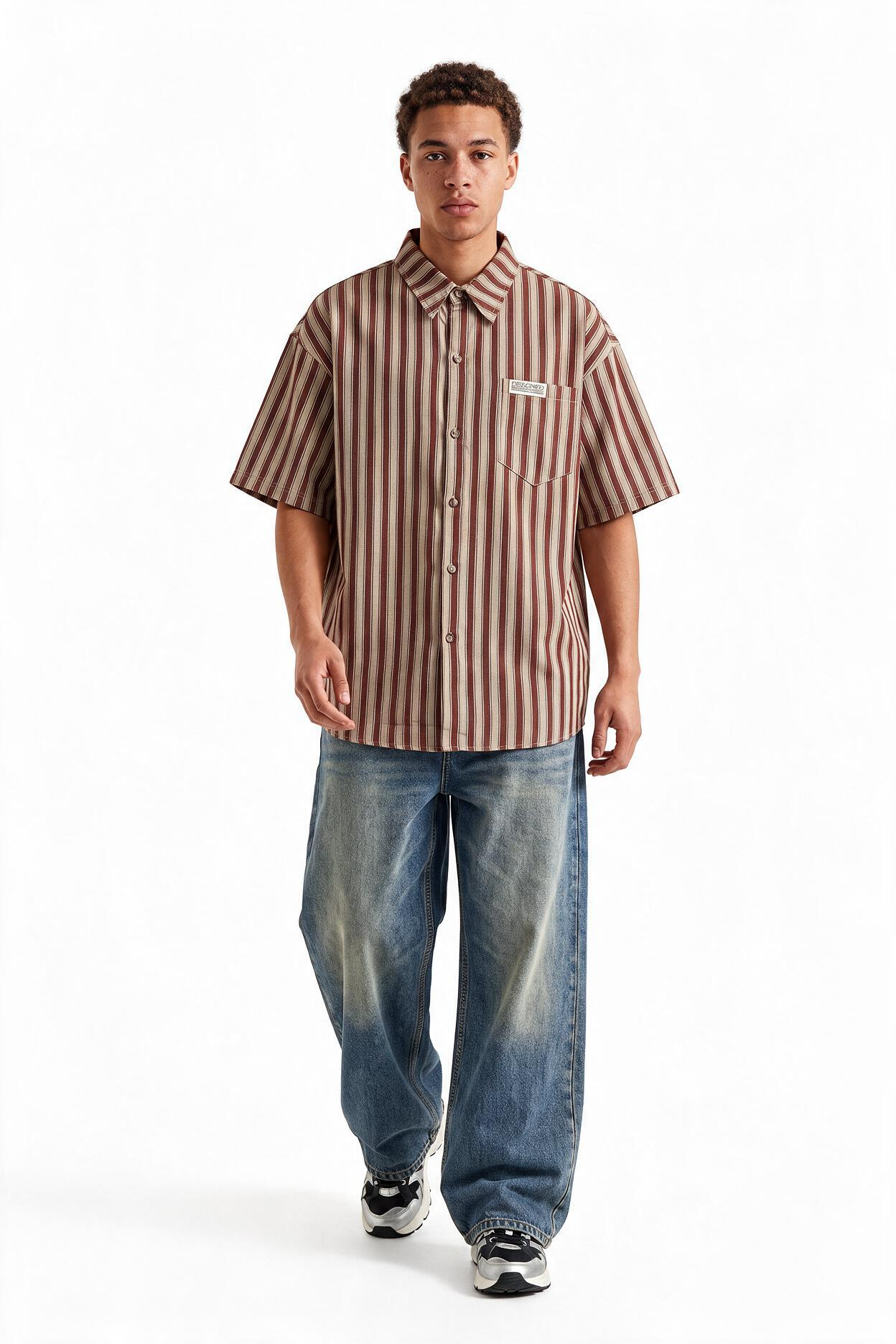 Brown Chest Pocket Casual Shirt