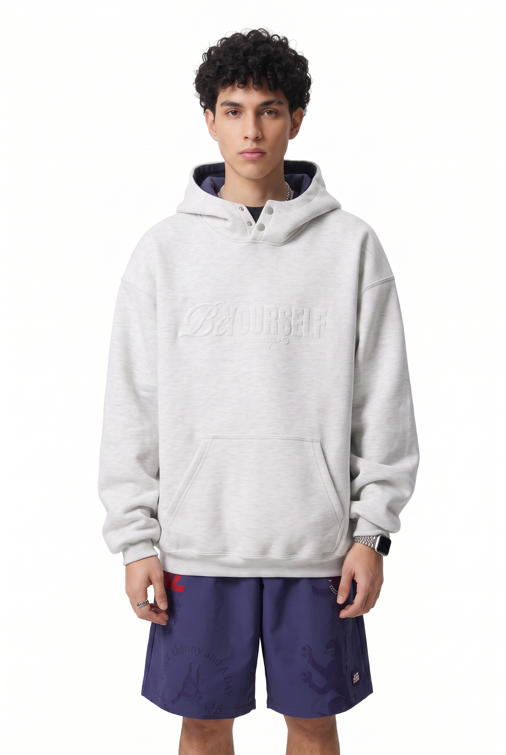 Grey Ribbed Oversized Sweatshirt