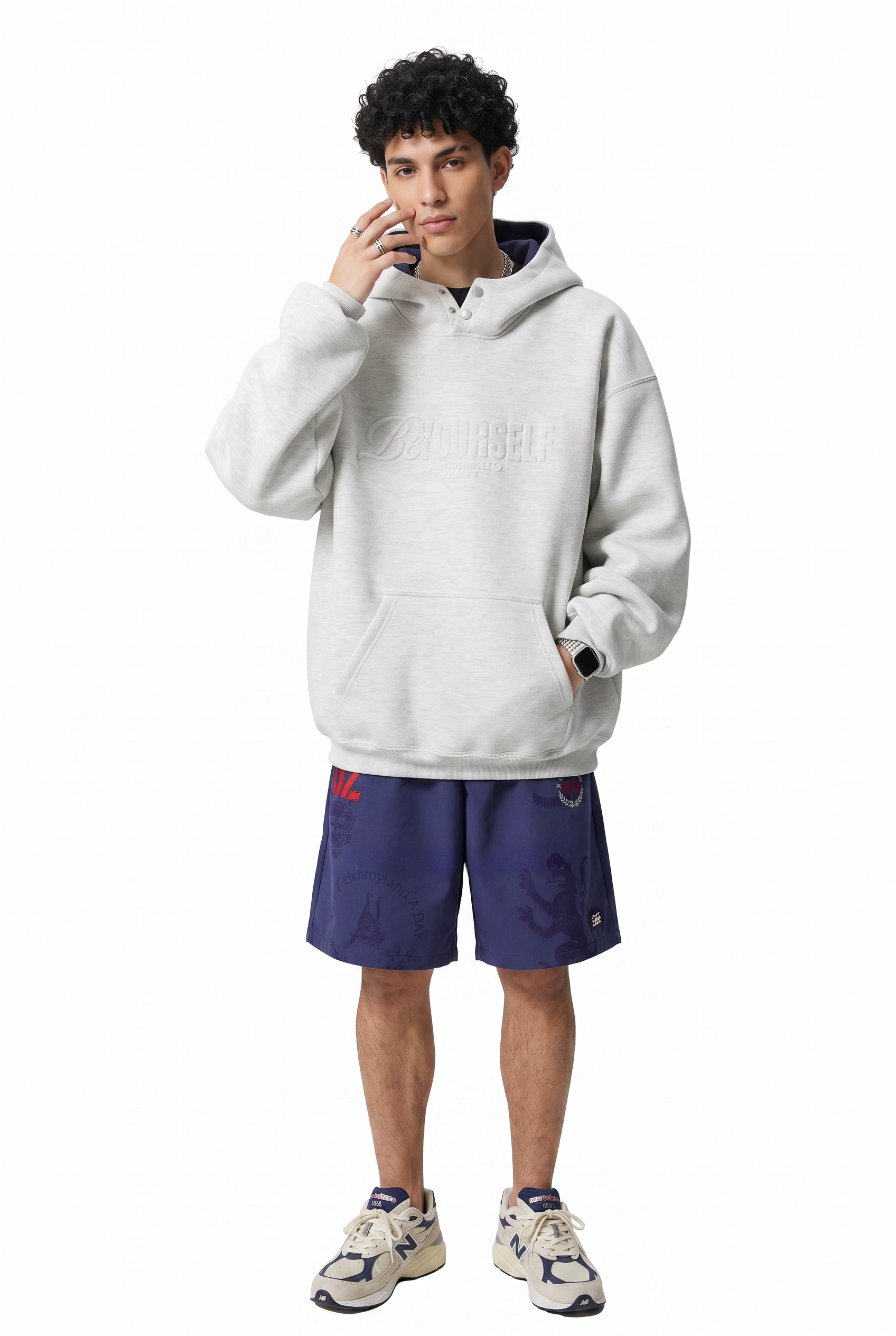 Grey Ribbed Oversized Sweatshirt