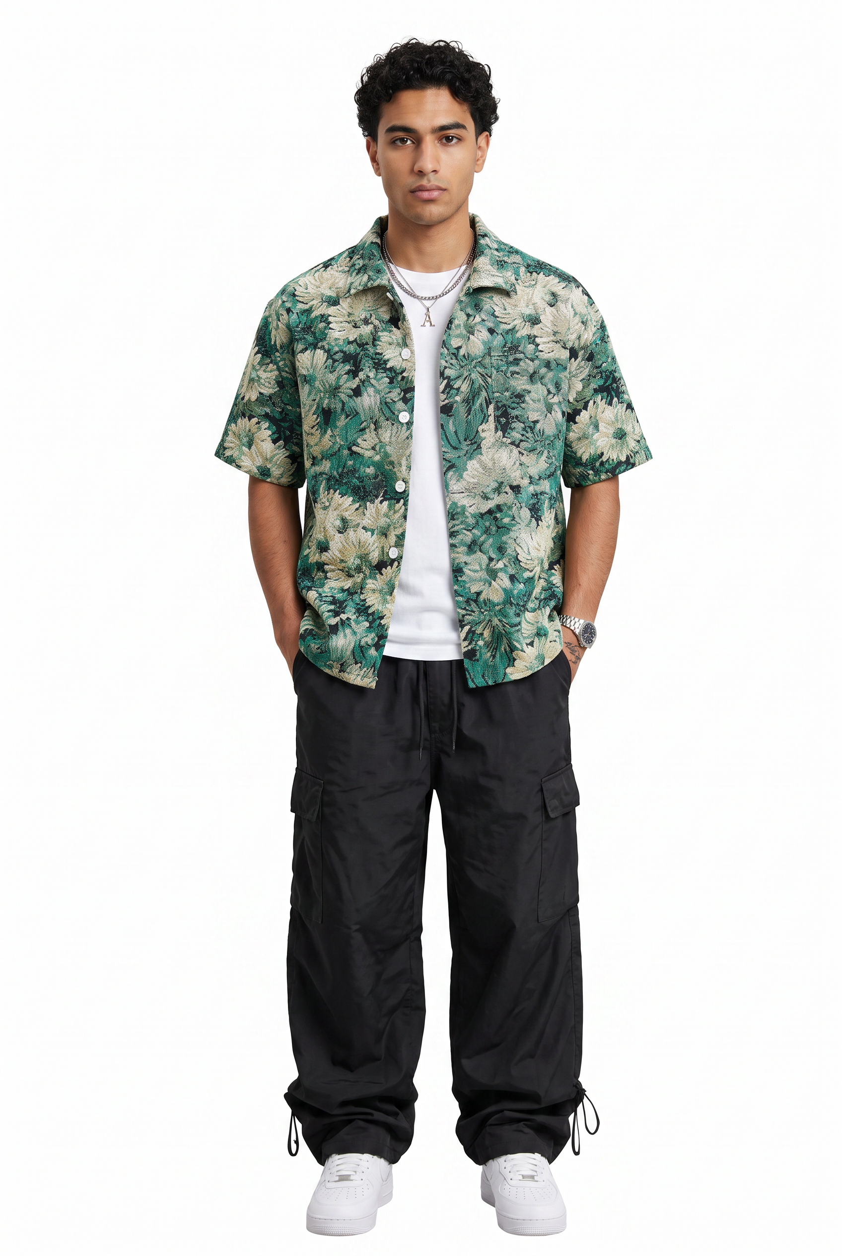 Olive Chest Pocket Casual Shirt