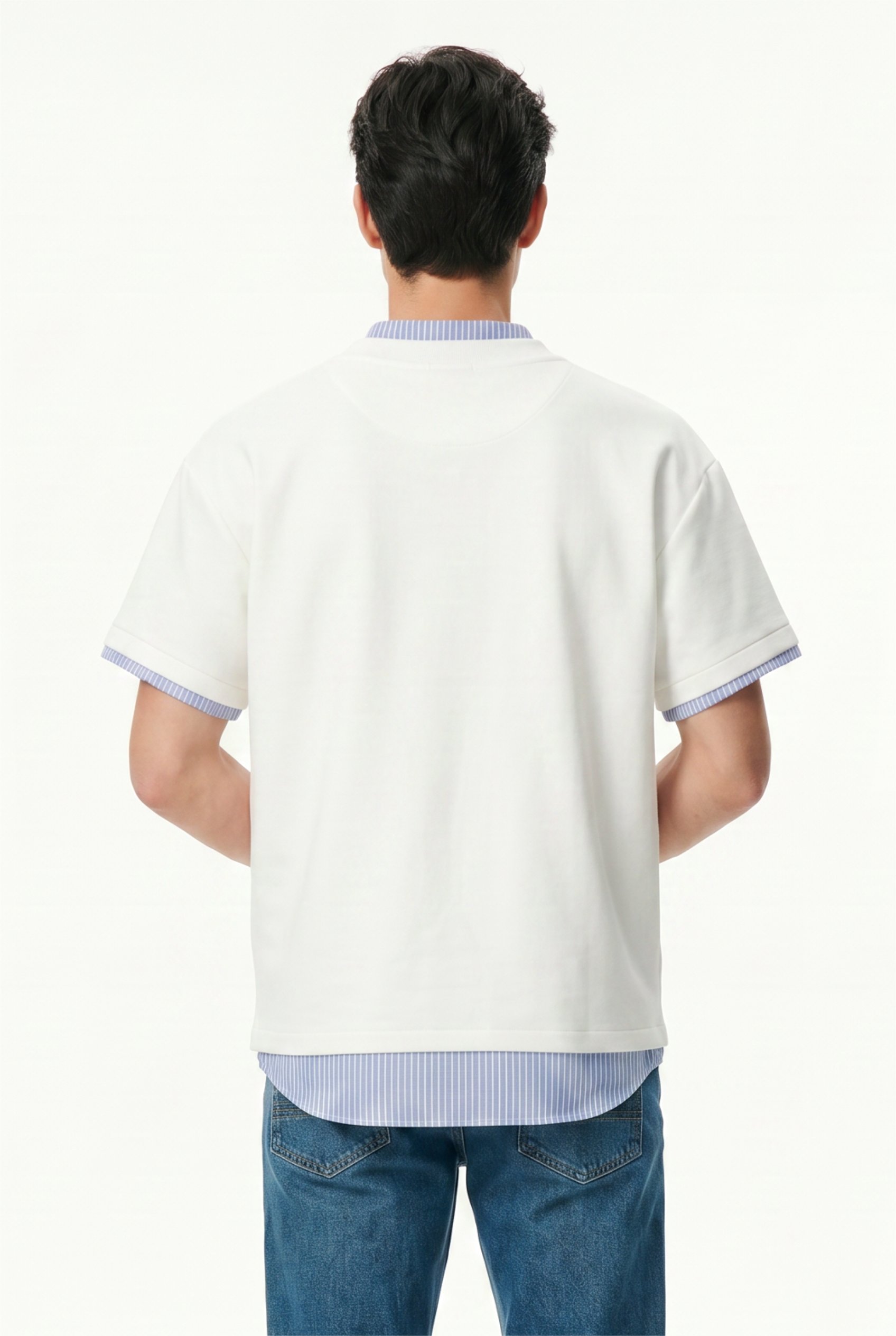 White Clean-Cut Relaxed Tee