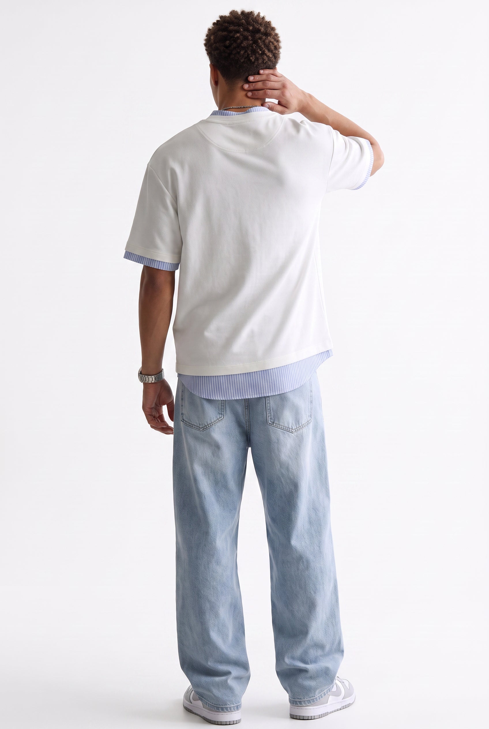 White Dropped Shoulder Oversized Tee