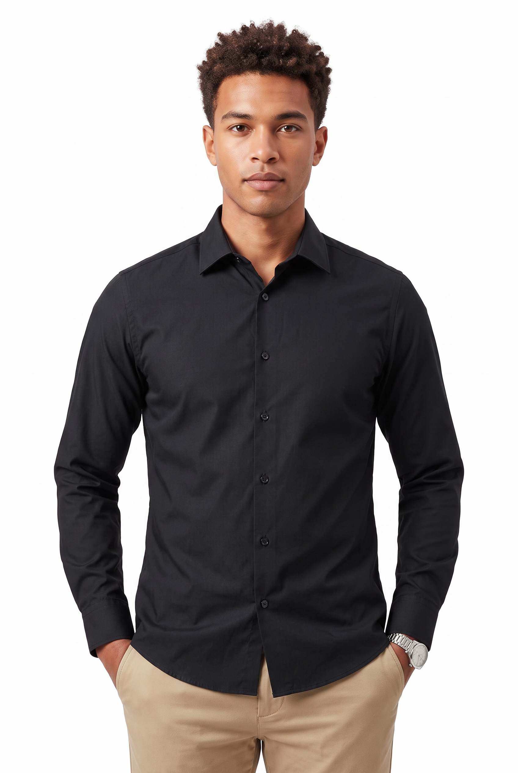 Black Slim Formal Shirt