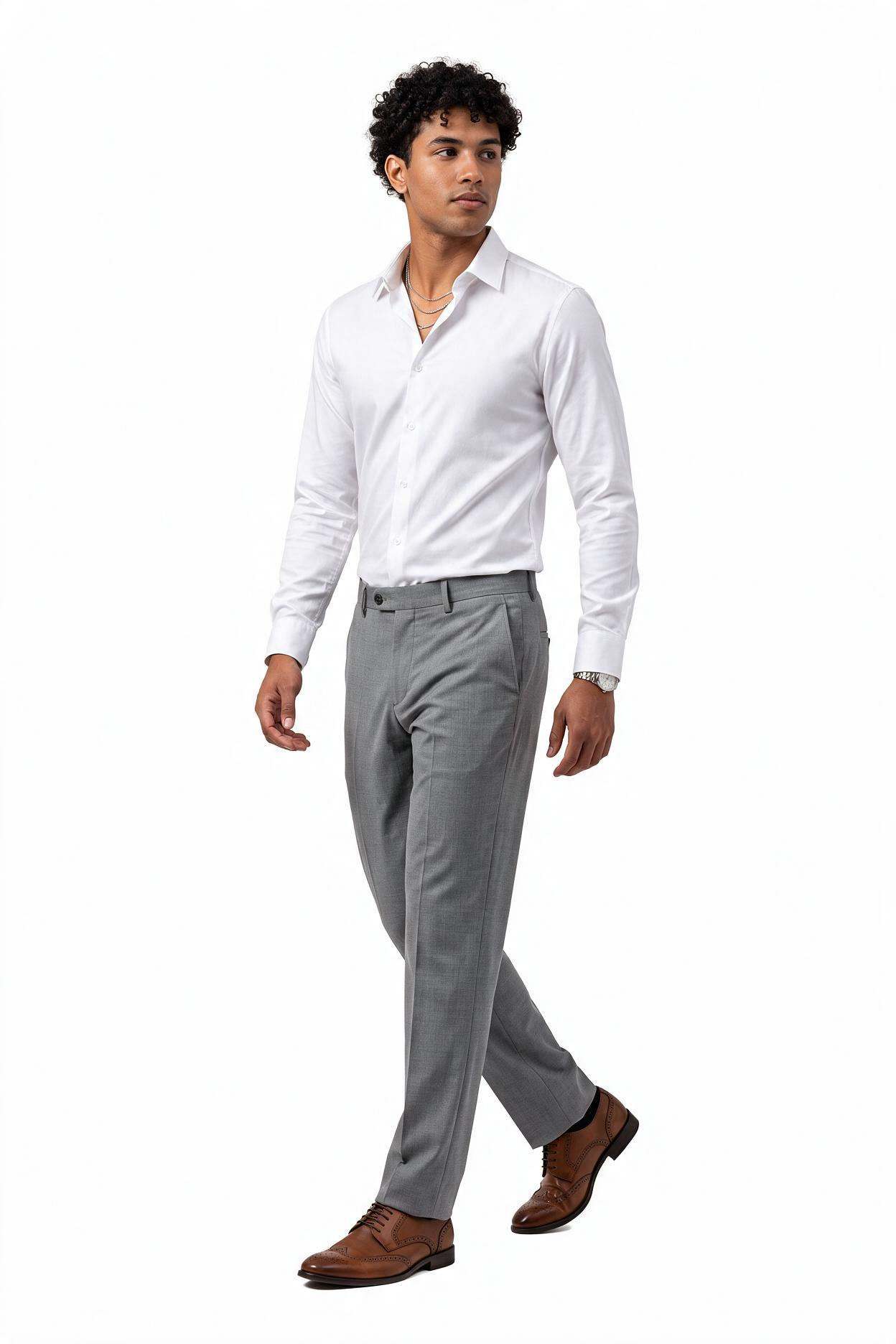 White Slim Spread Collar Formal Shirt