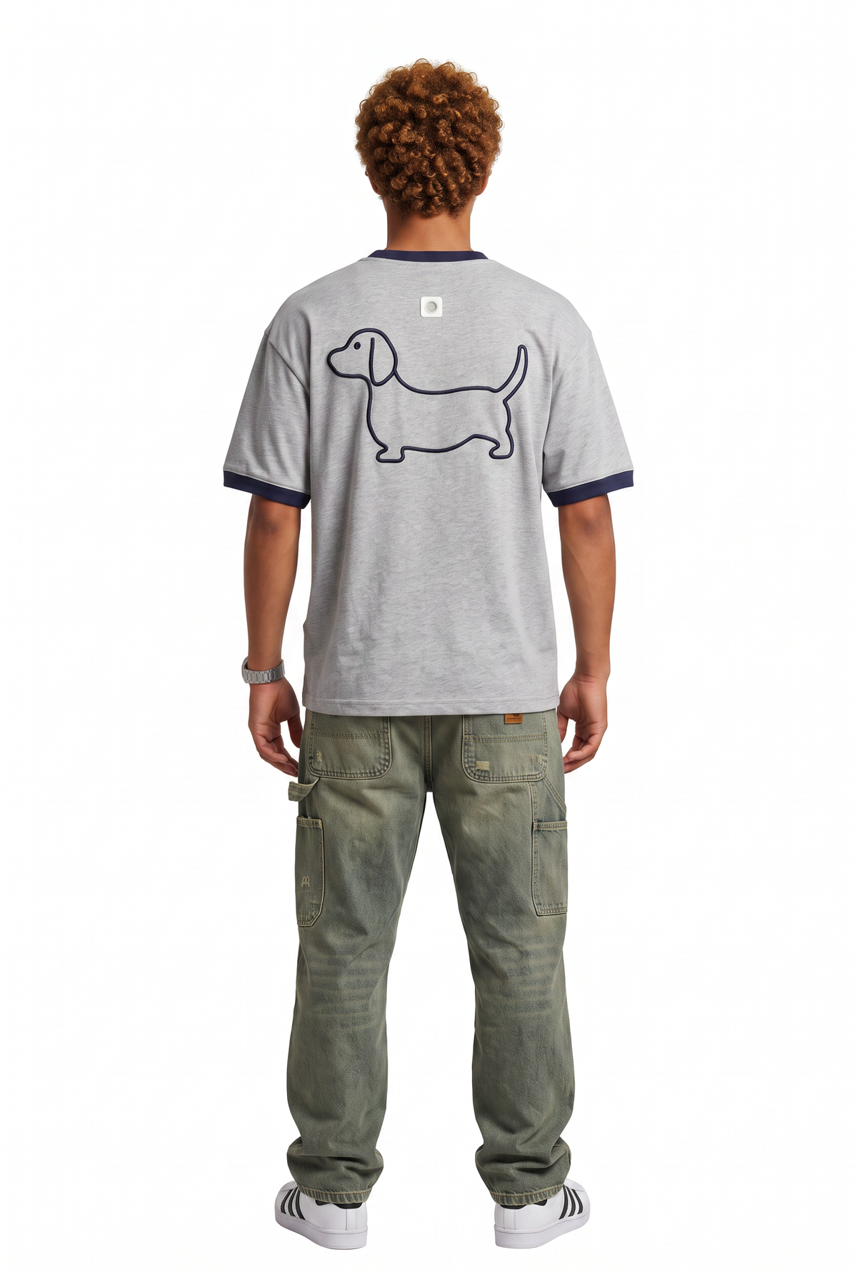 Ringer Grey Oversized T-Shirt