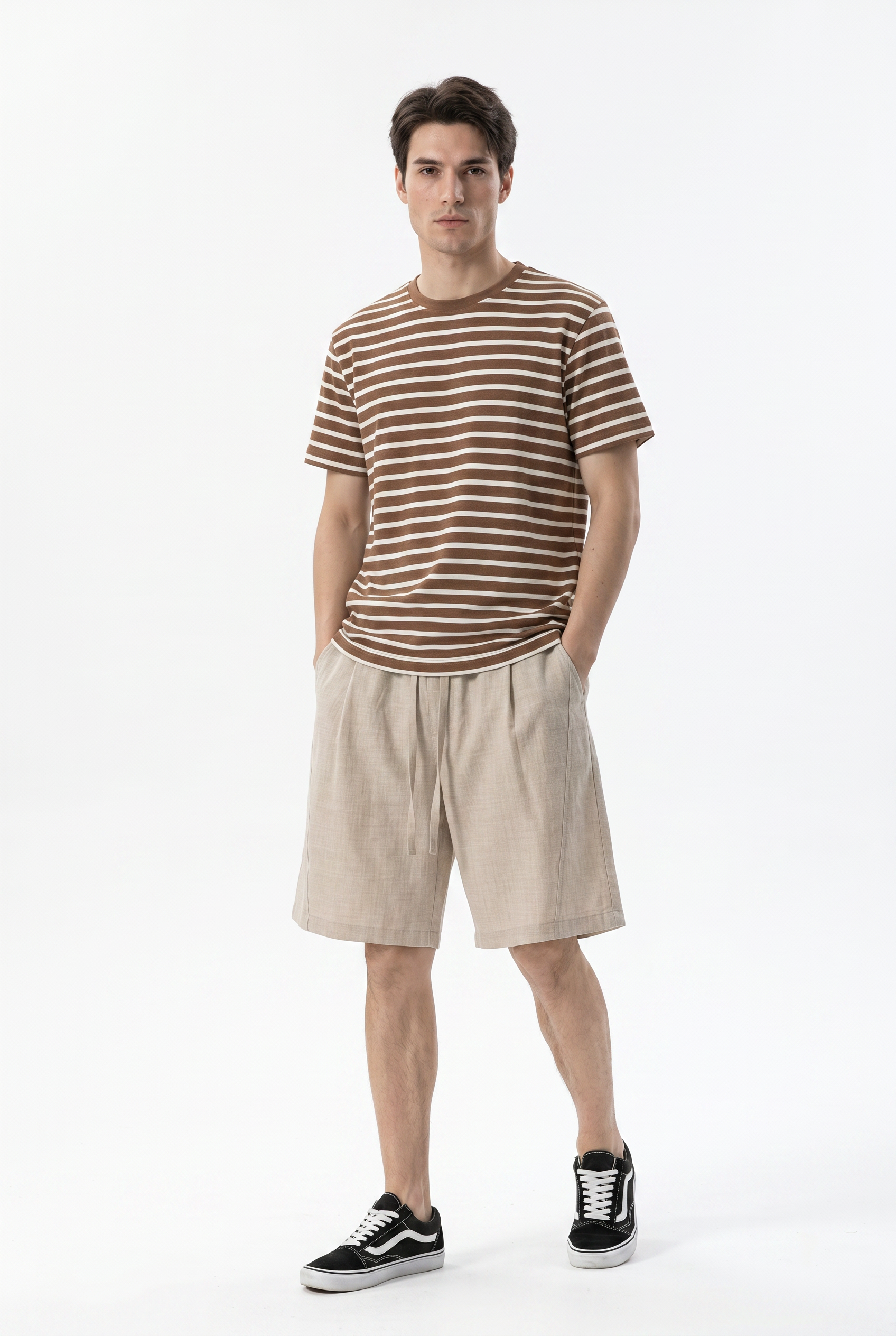 Beige Relaxed Chino Shorts