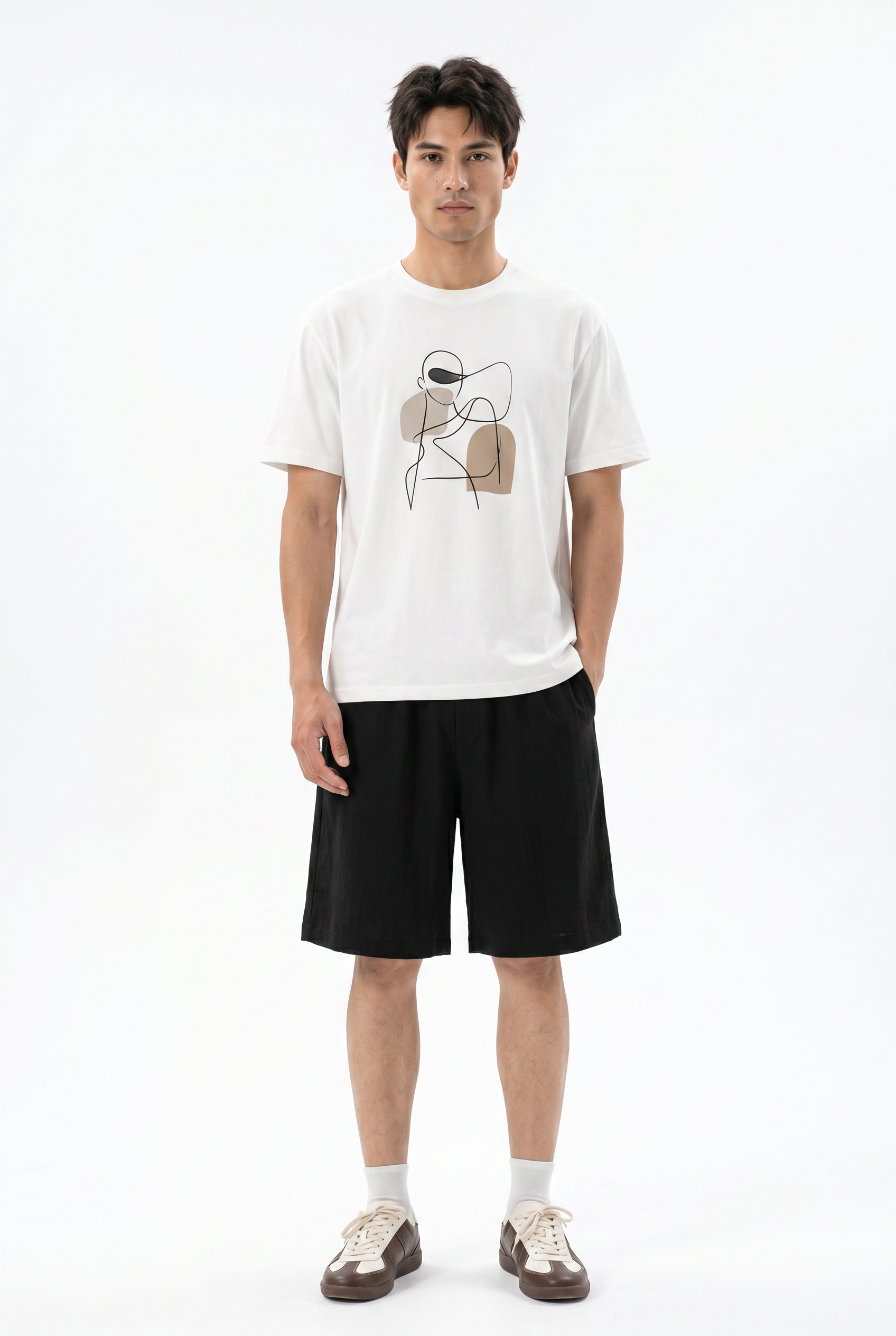 Black Relaxed Drawstring Shorts