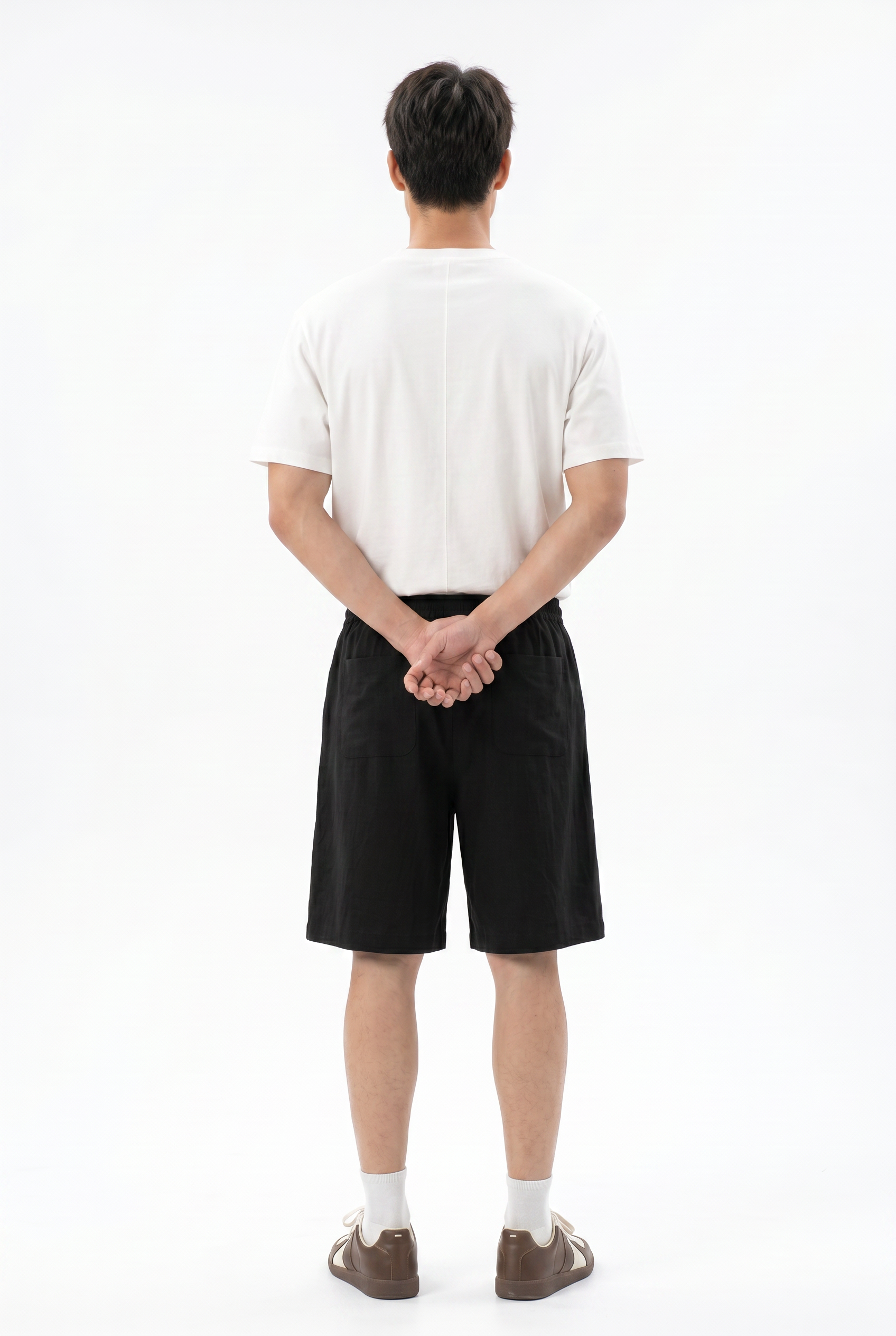 Black Relaxed Drawstring Shorts