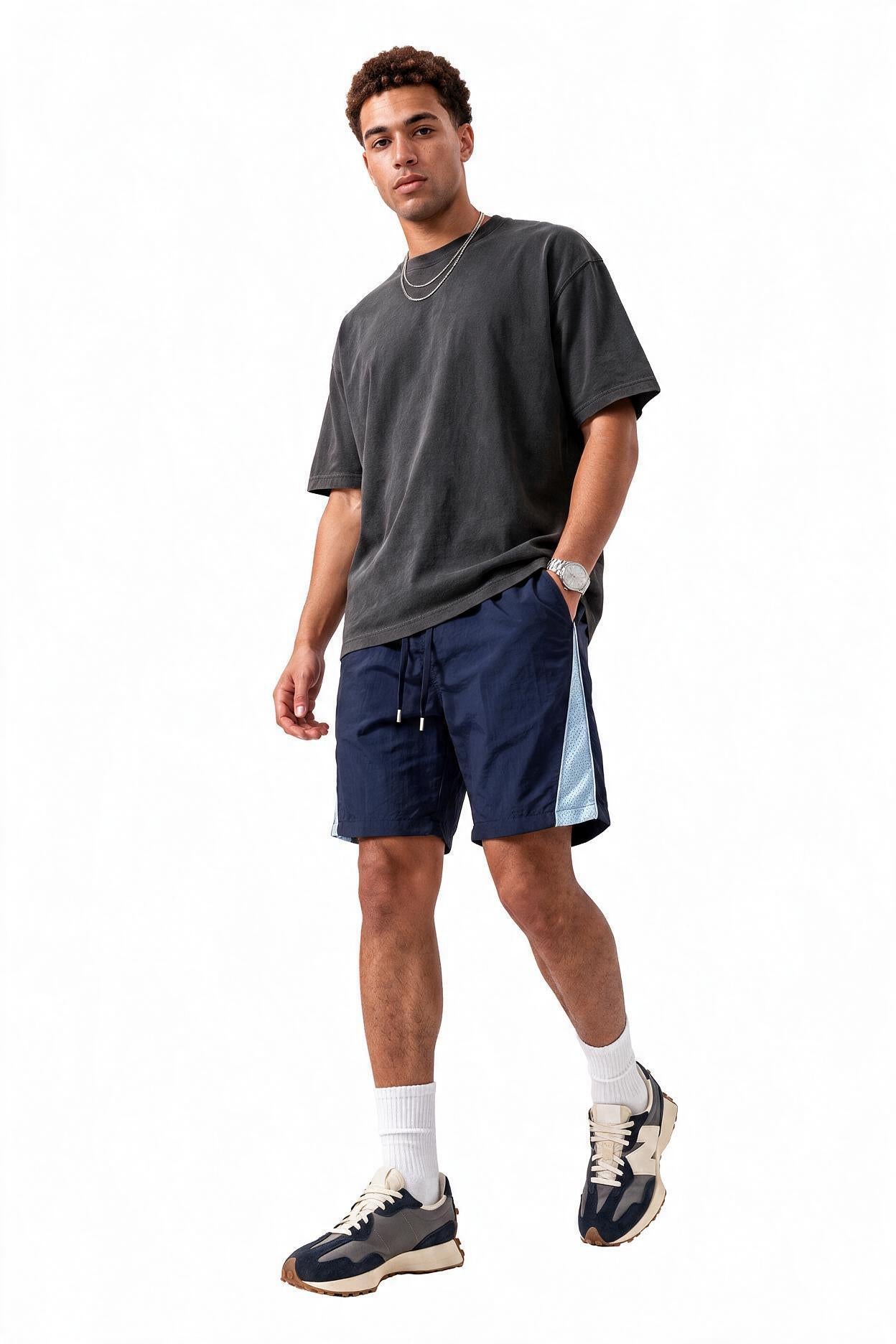 Sky Blue Drawstring Shorts