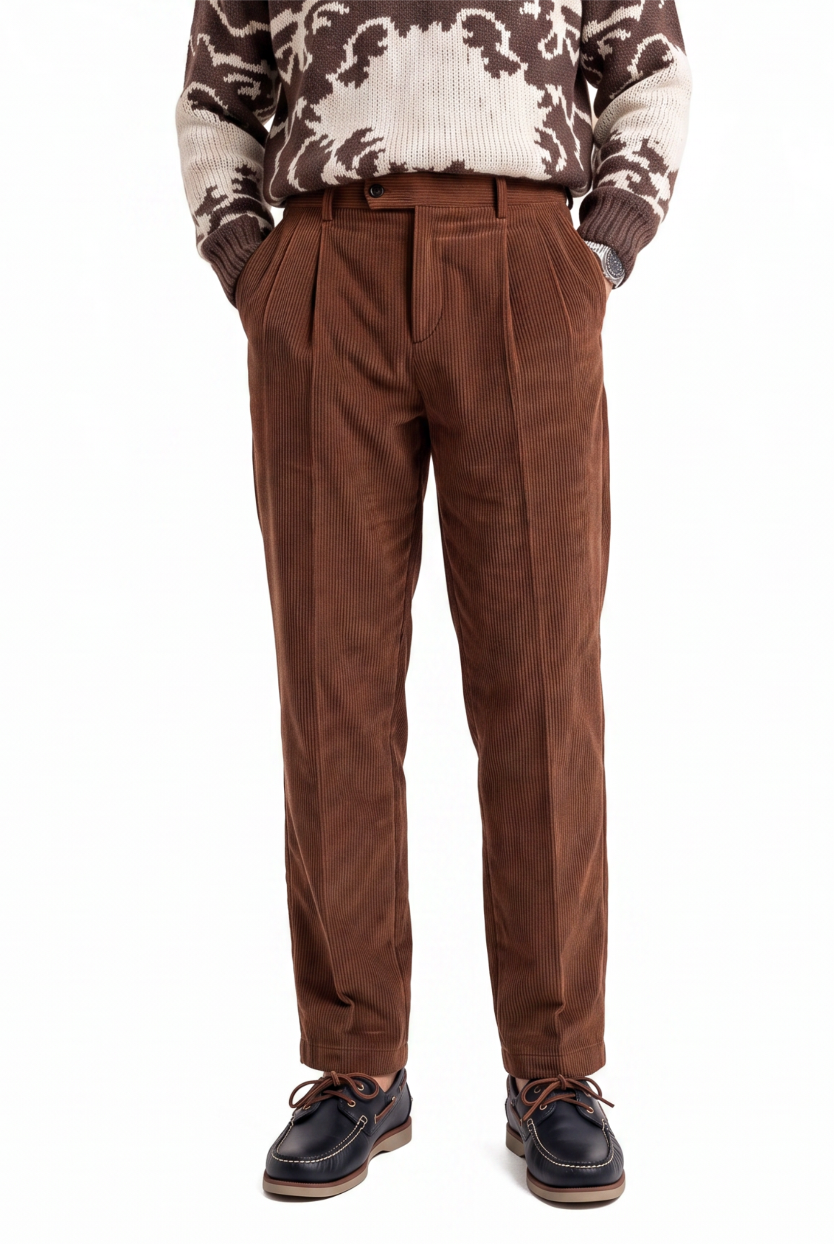 Taupe Flat Front Formal Trousers