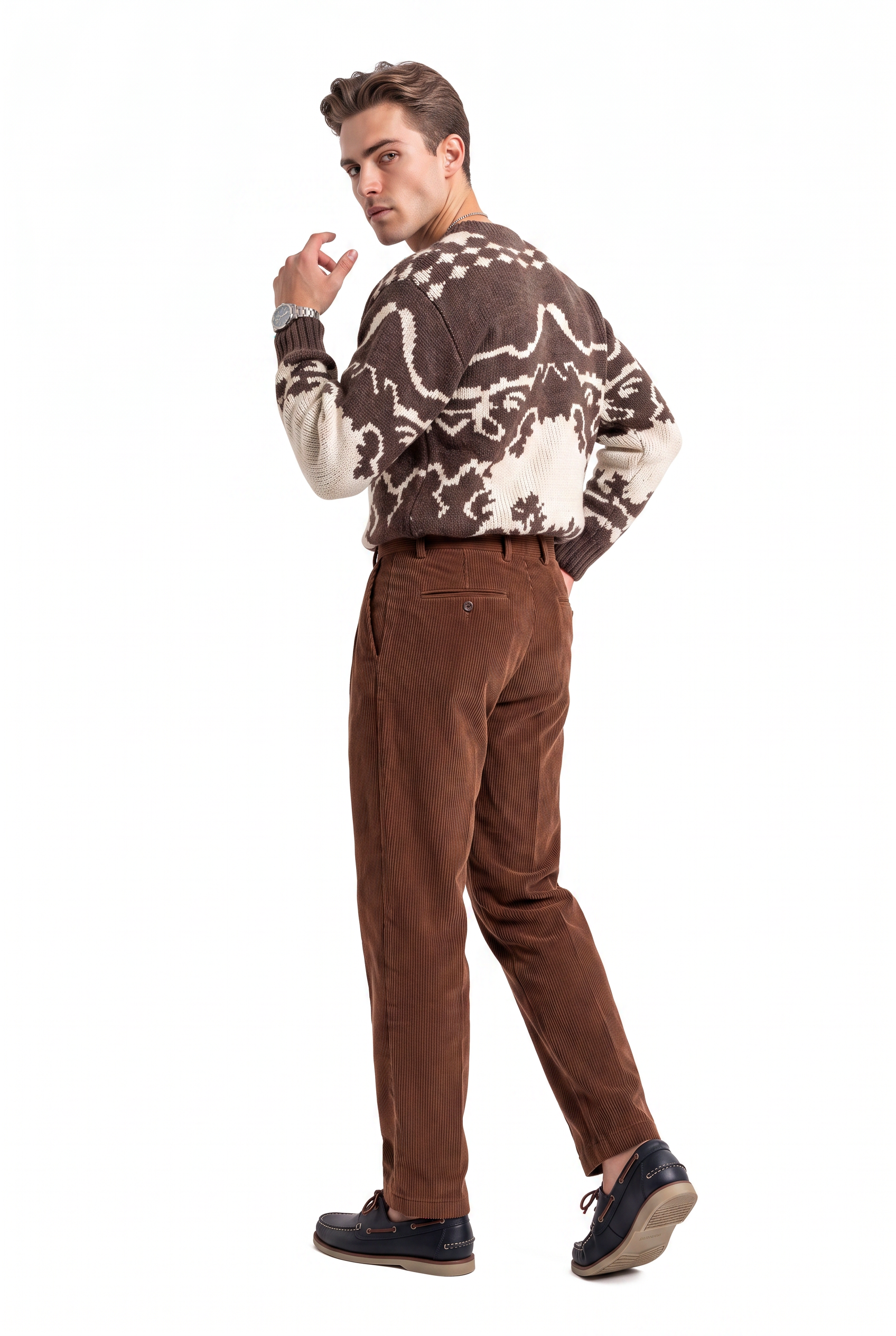 Taupe Flat Front Formal Trousers