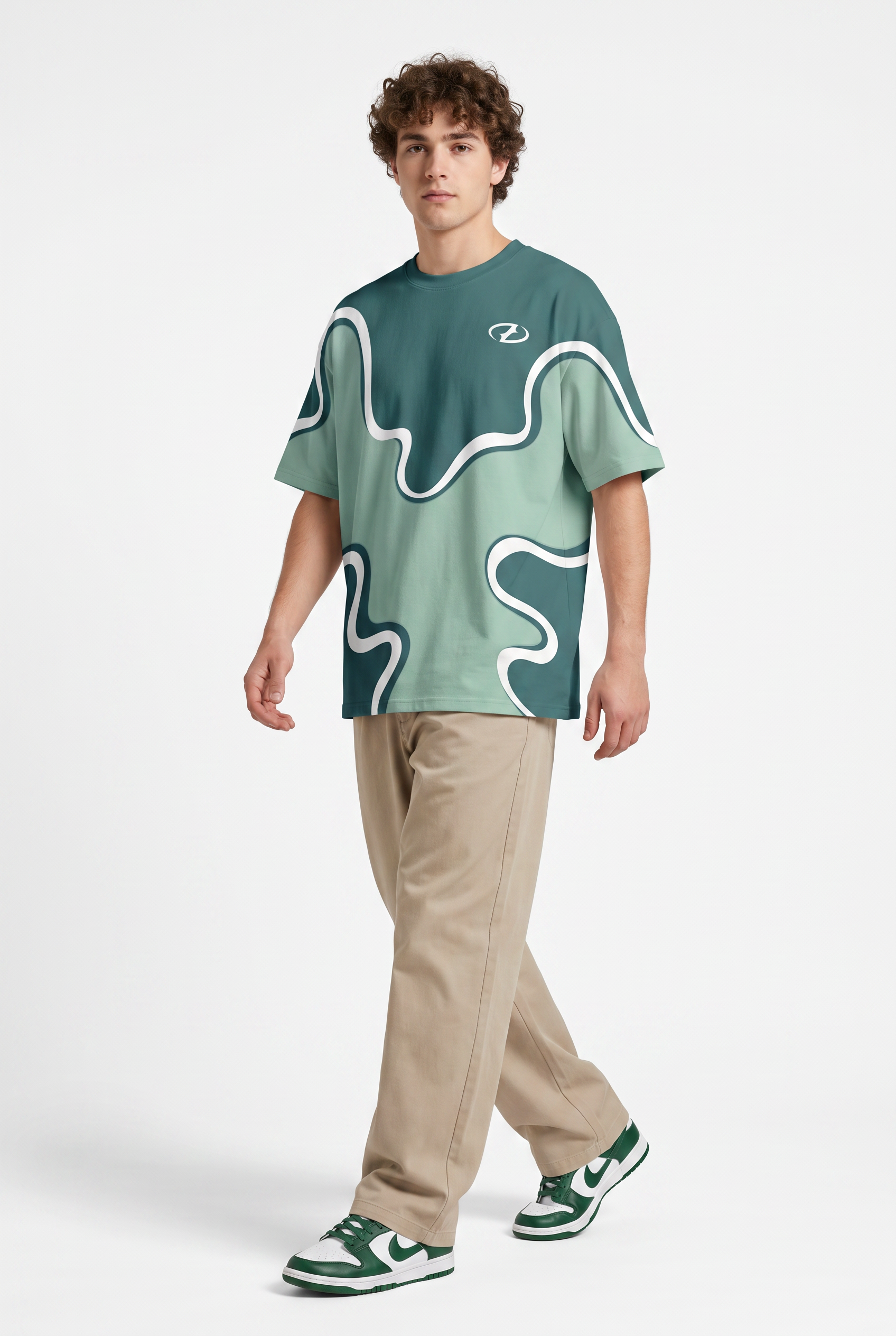 Olive Dropped Shoulder Oversized Tee