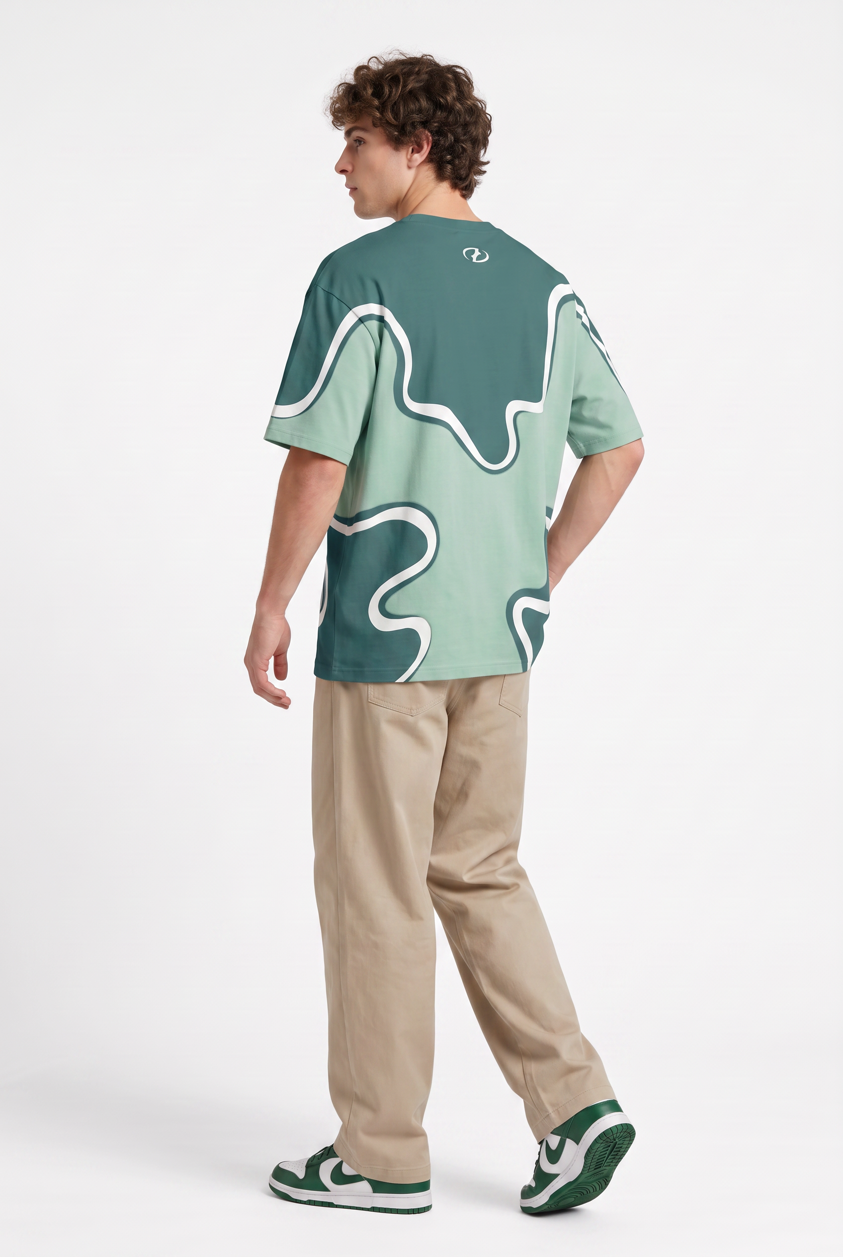 Olive Dropped Shoulder Oversized Tee