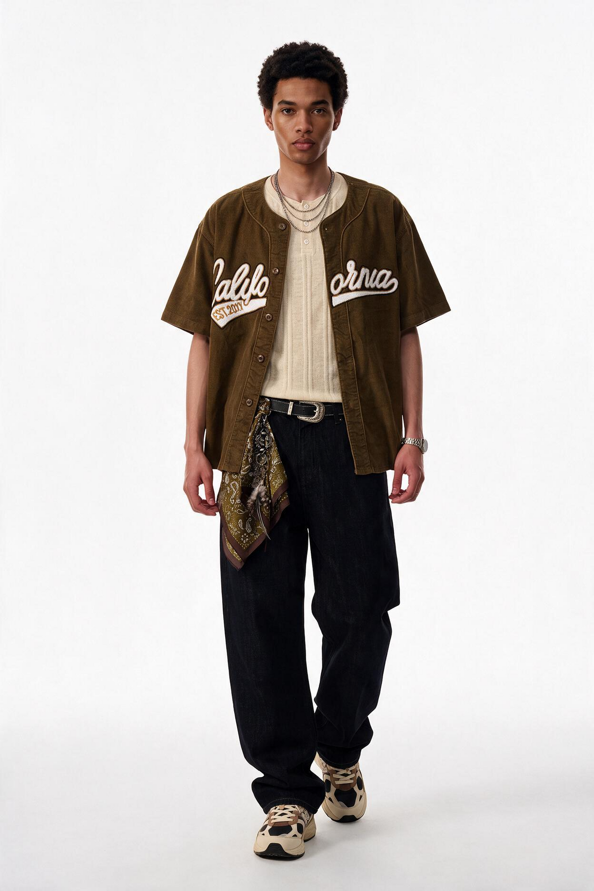 Corduroy Brown Baseball Shirt