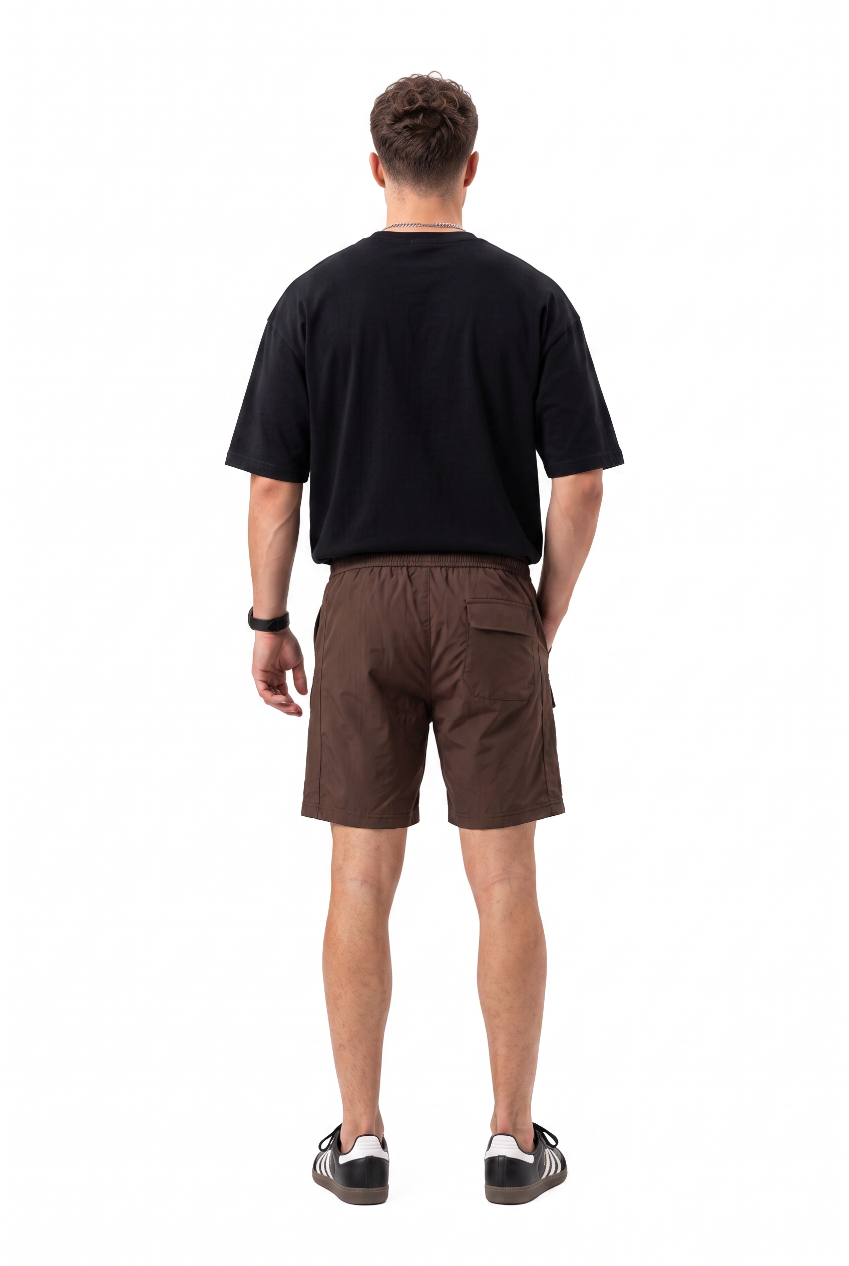 Brown Drawstring Chino Shorts