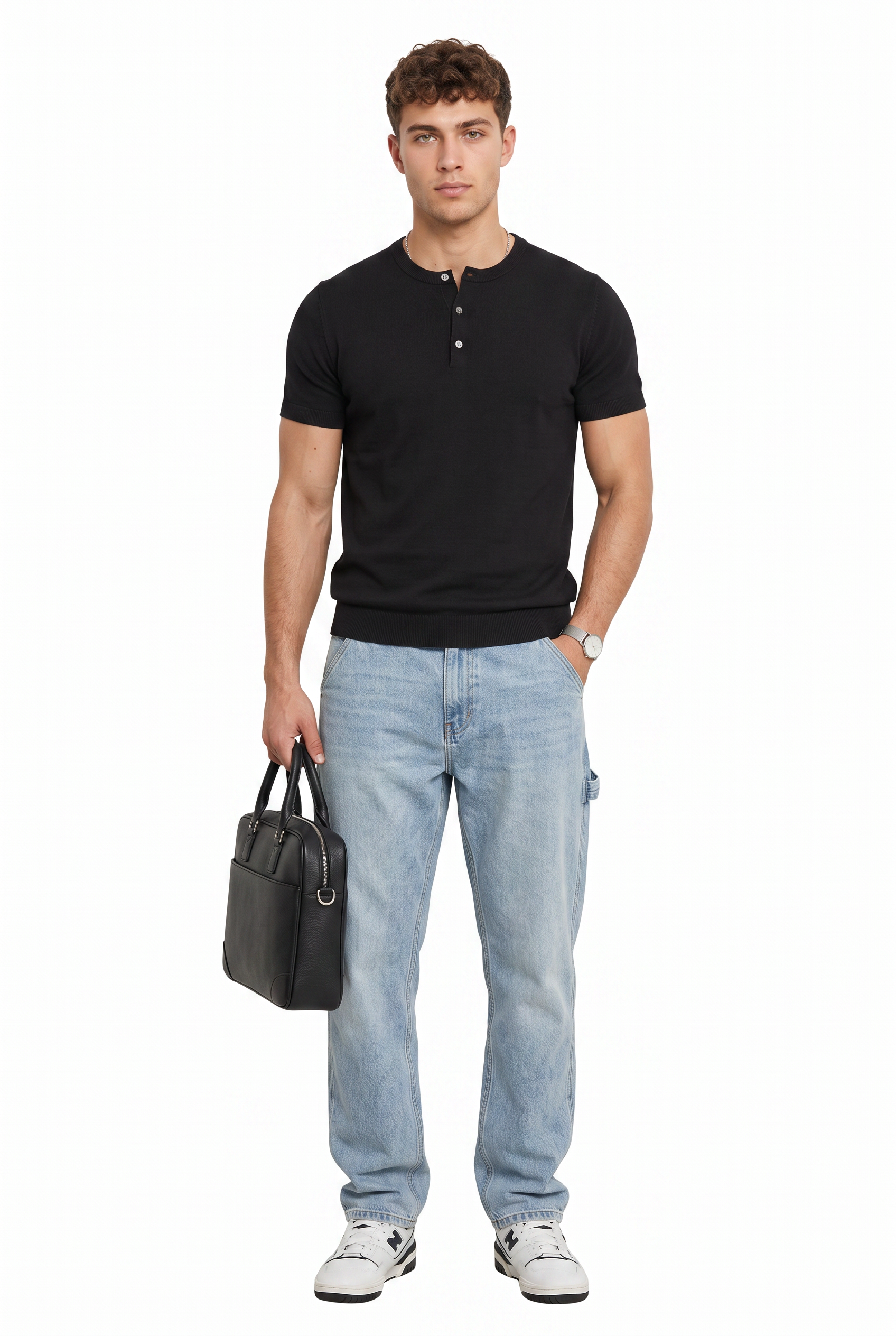 Black Dropped Shoulder Oversized Tee