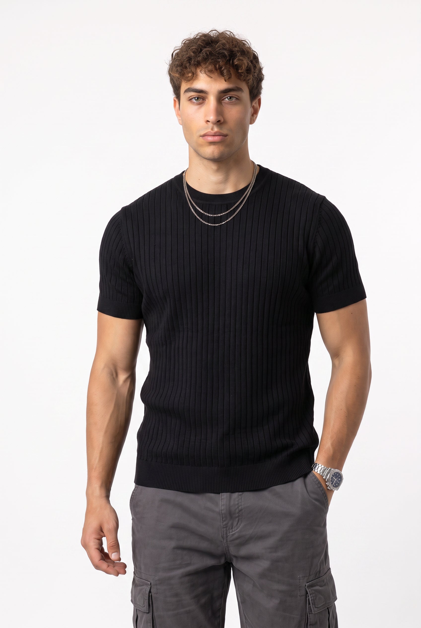 Black Dropped Shoulder Oversized Tee