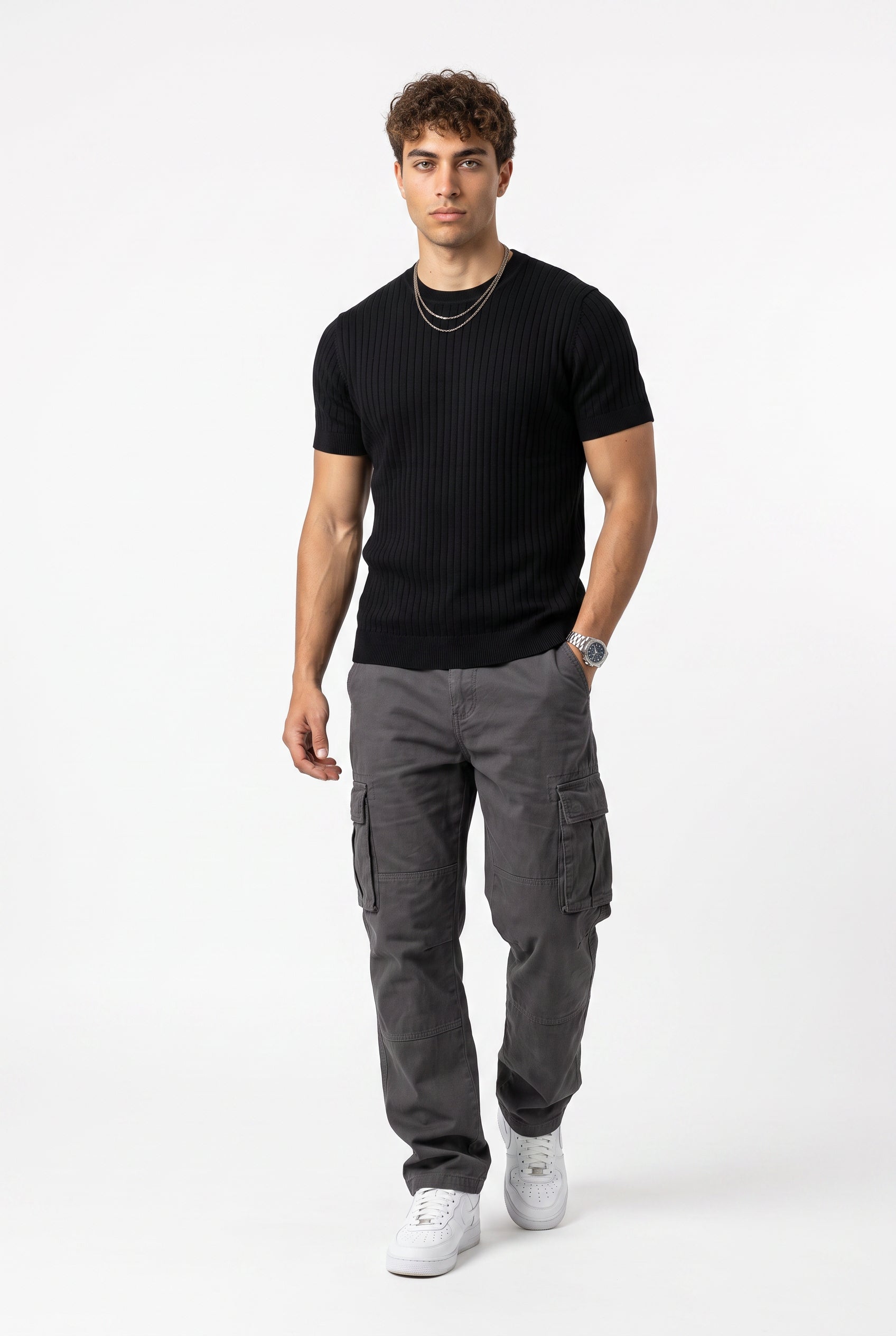 Black Dropped Shoulder Oversized Tee