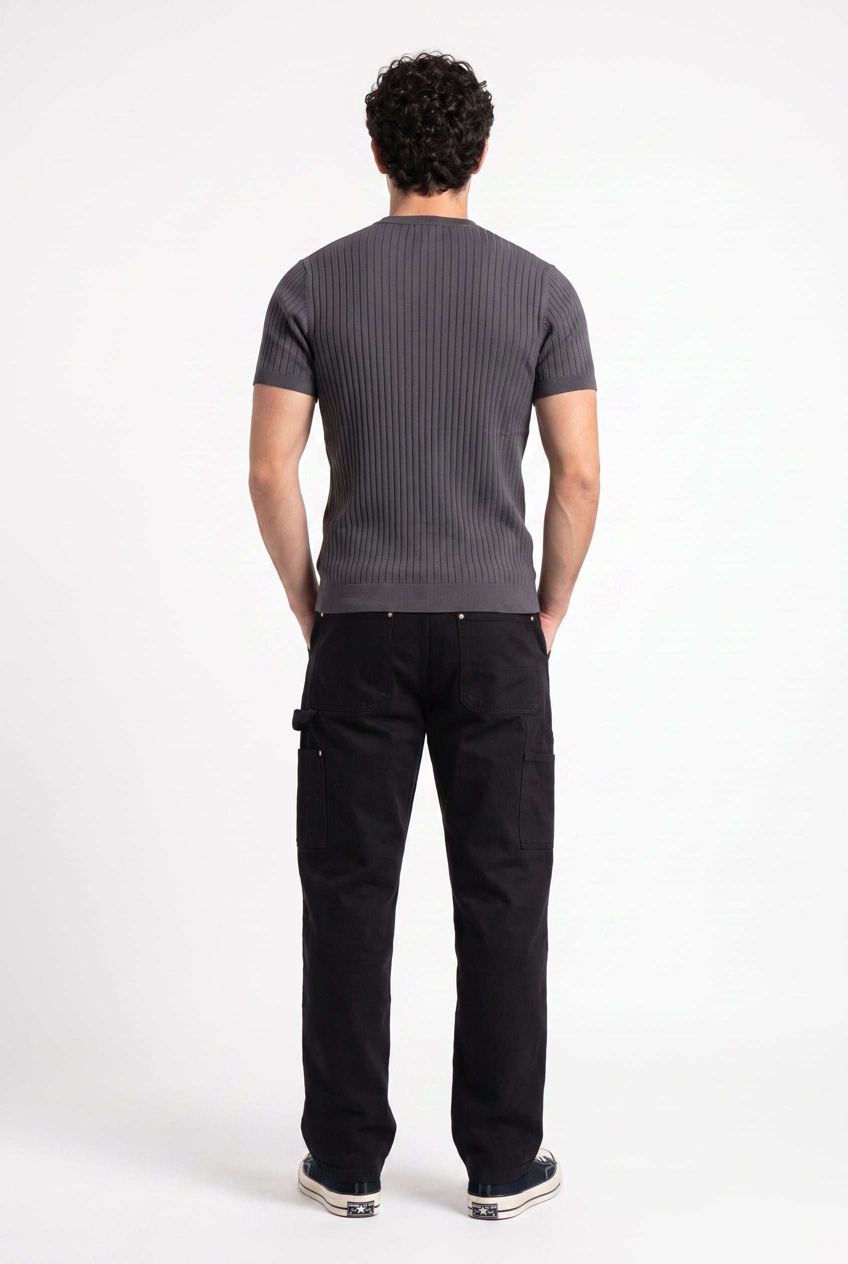 Grey Dropped Shoulder Oversized Tee