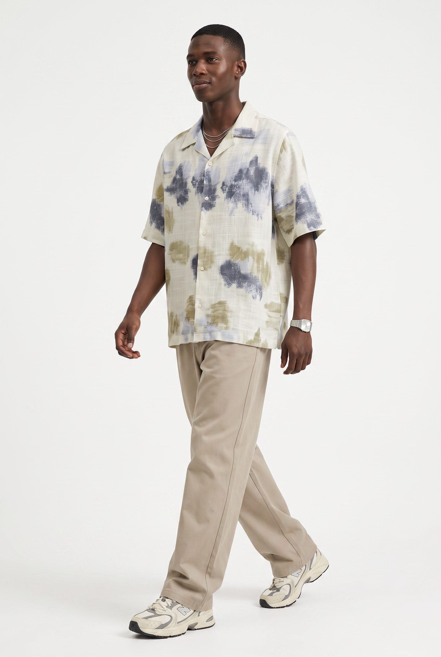 Cream Chest Pocket Casual Shirt