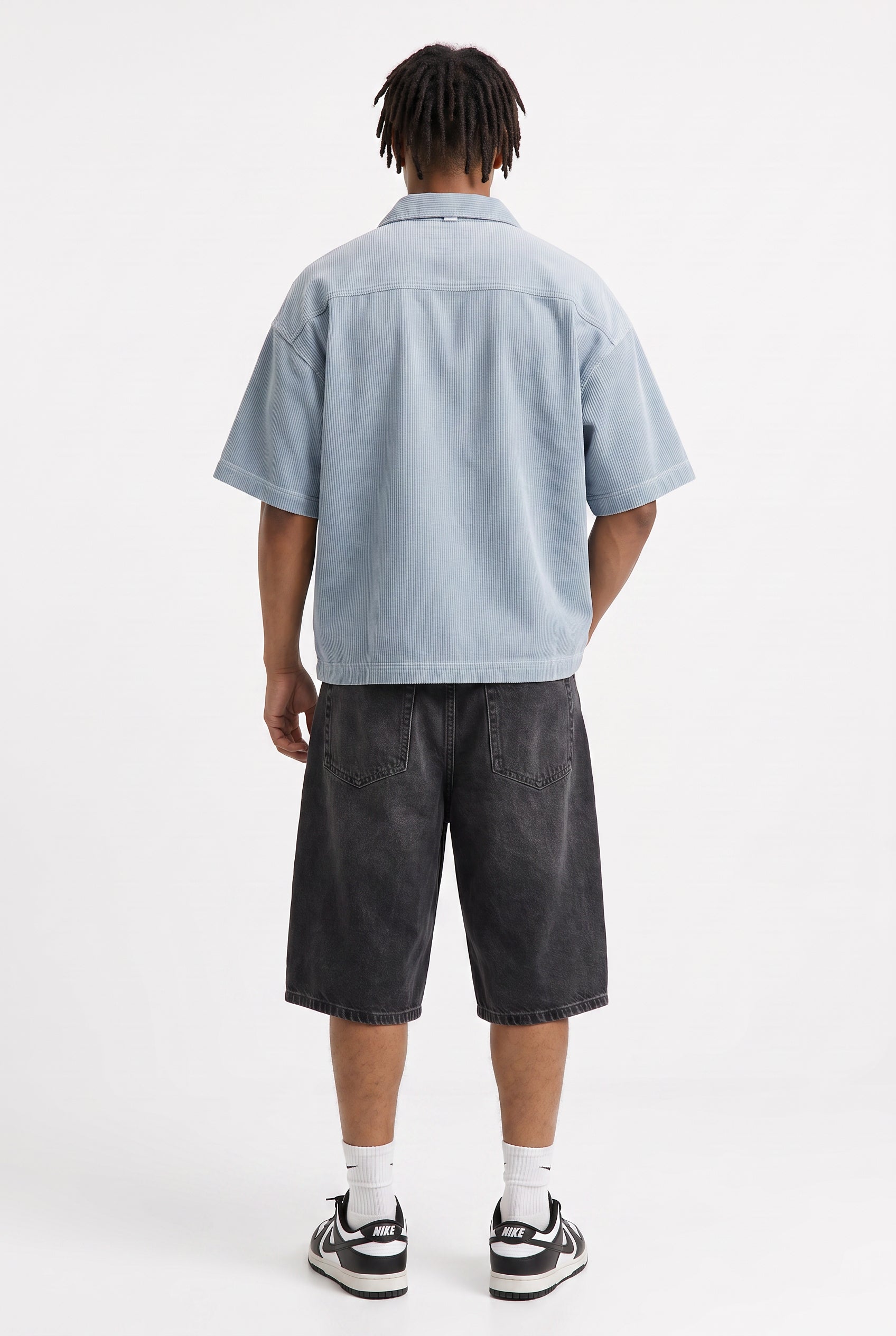 Steel Blue Oversized Crew Neck Tee