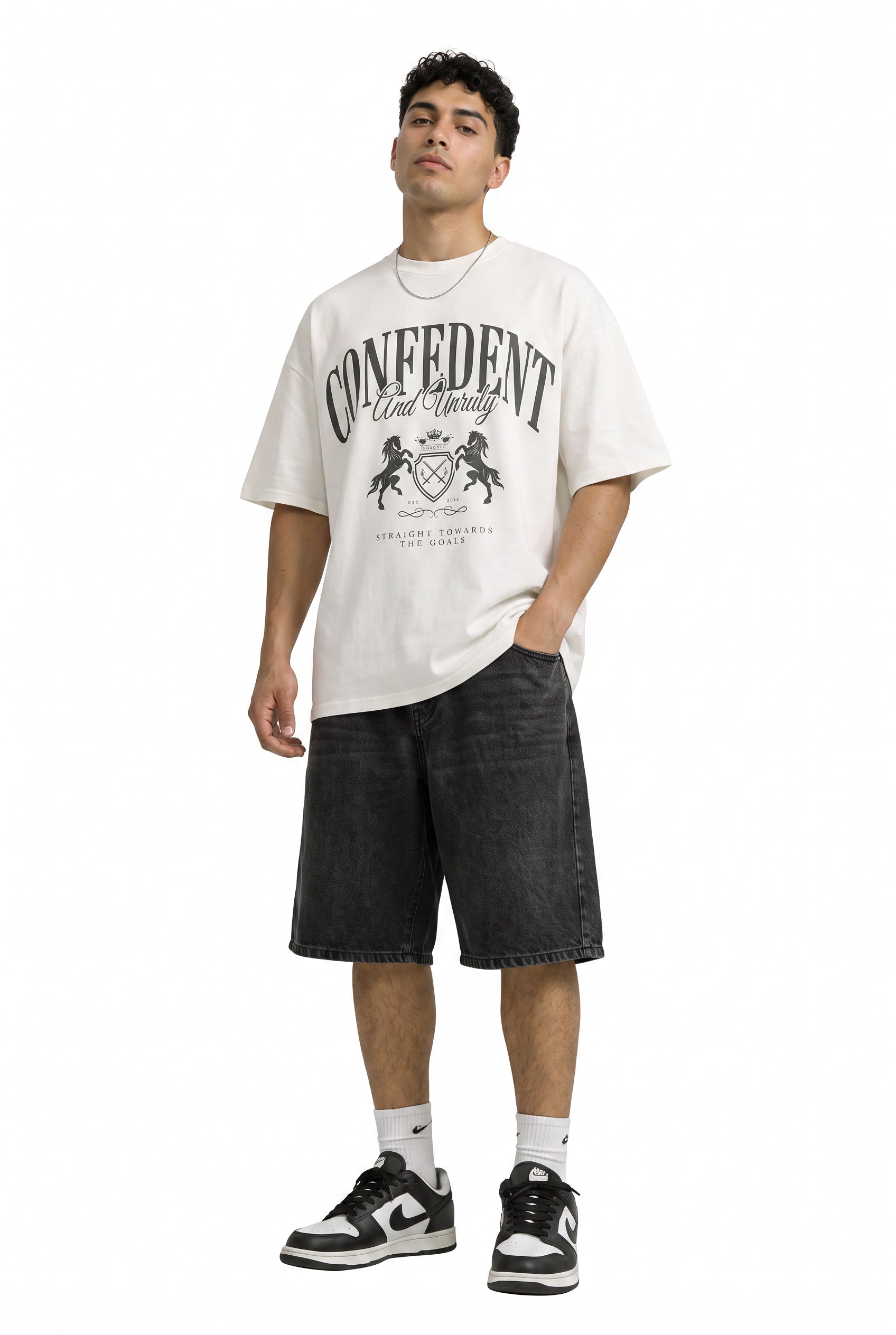 White Dropped Shoulder Oversized Tee