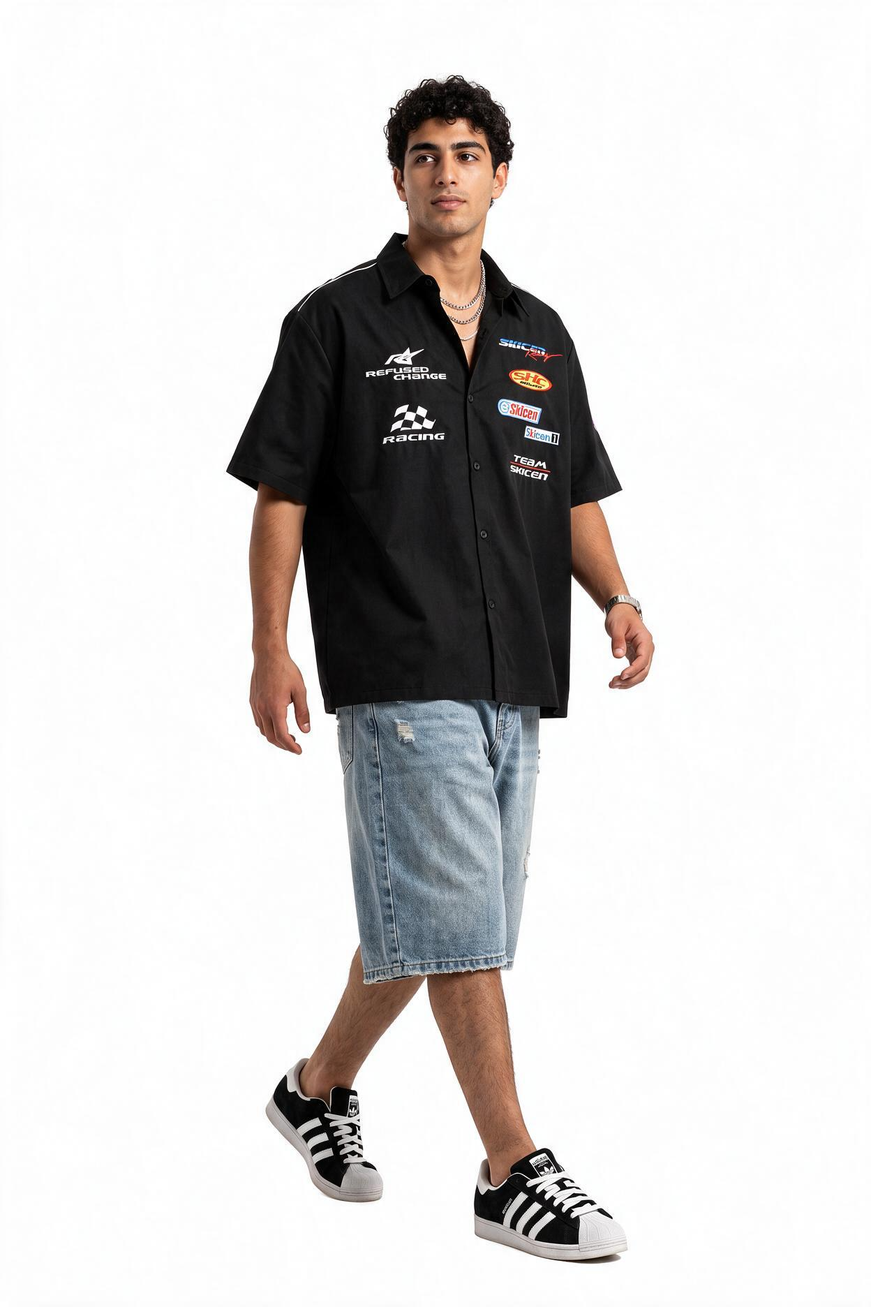 Black Chest Pocket Casual Shirt