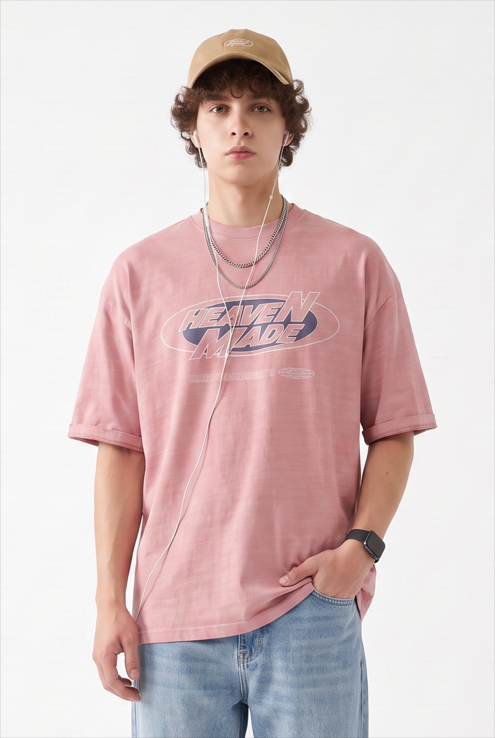 Pink Dropped Shoulder Oversized Tee