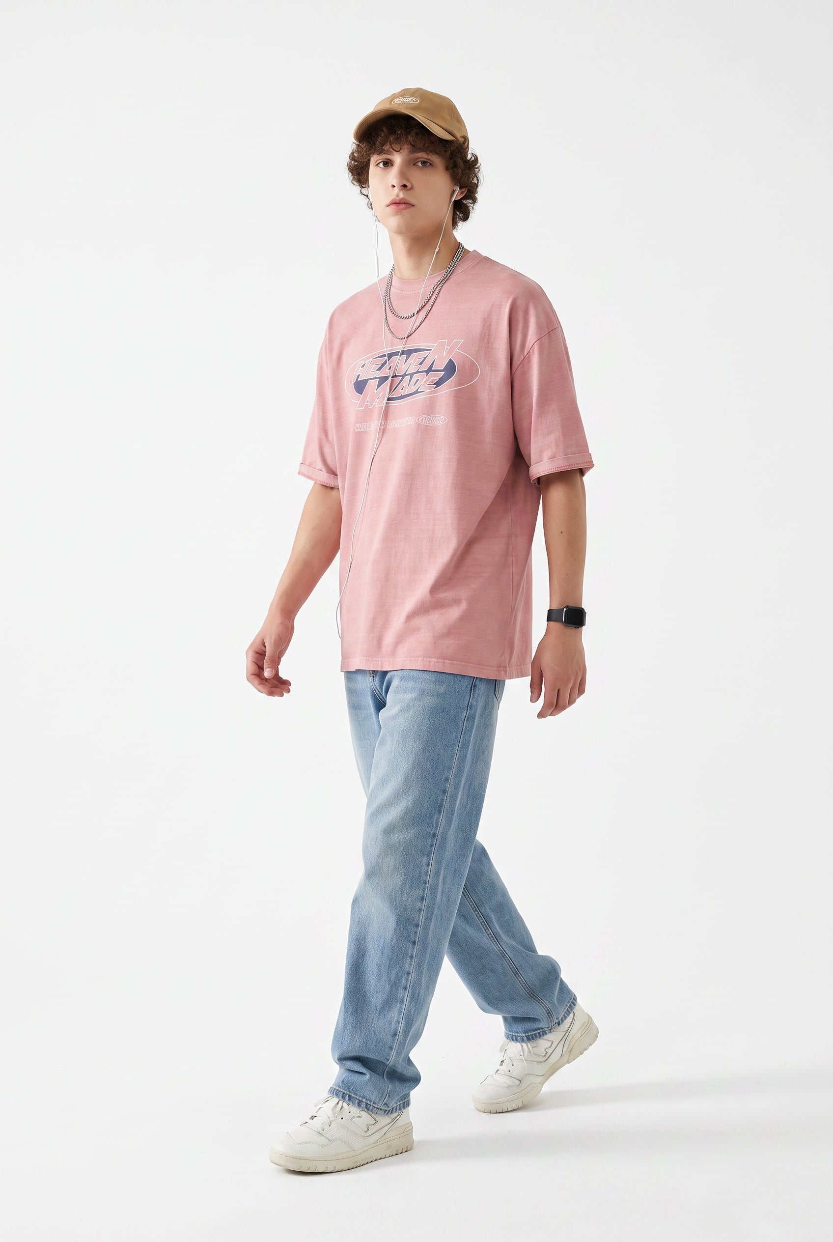 Pink Dropped Shoulder Oversized Tee