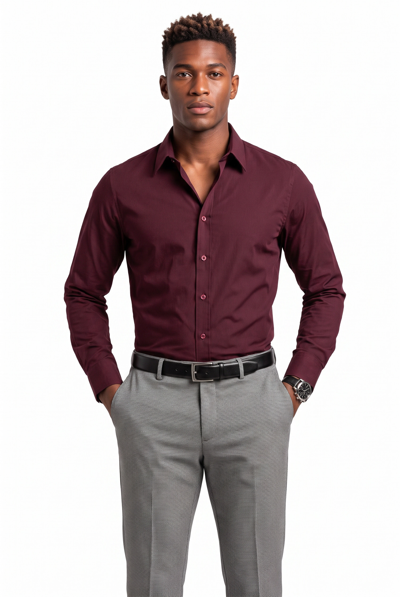 Maroon Slim Formal Shirt