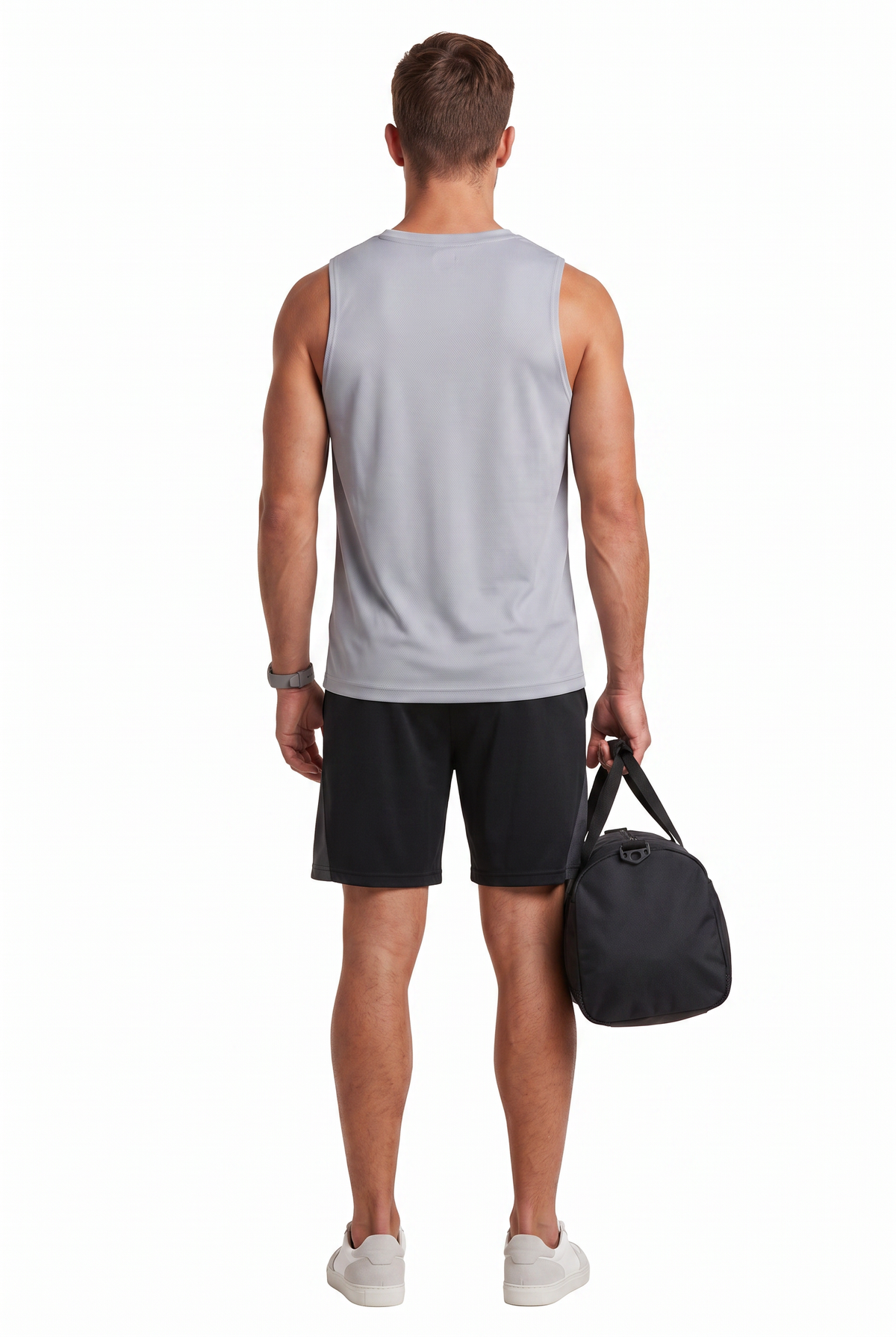 Grey Slim Fit Sleeveless Tank