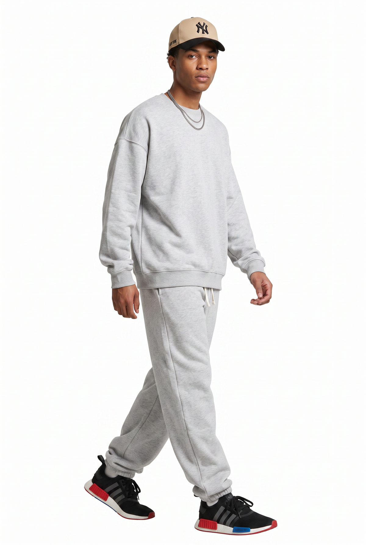 Grey Baggy Drawstring Jogger Trousers