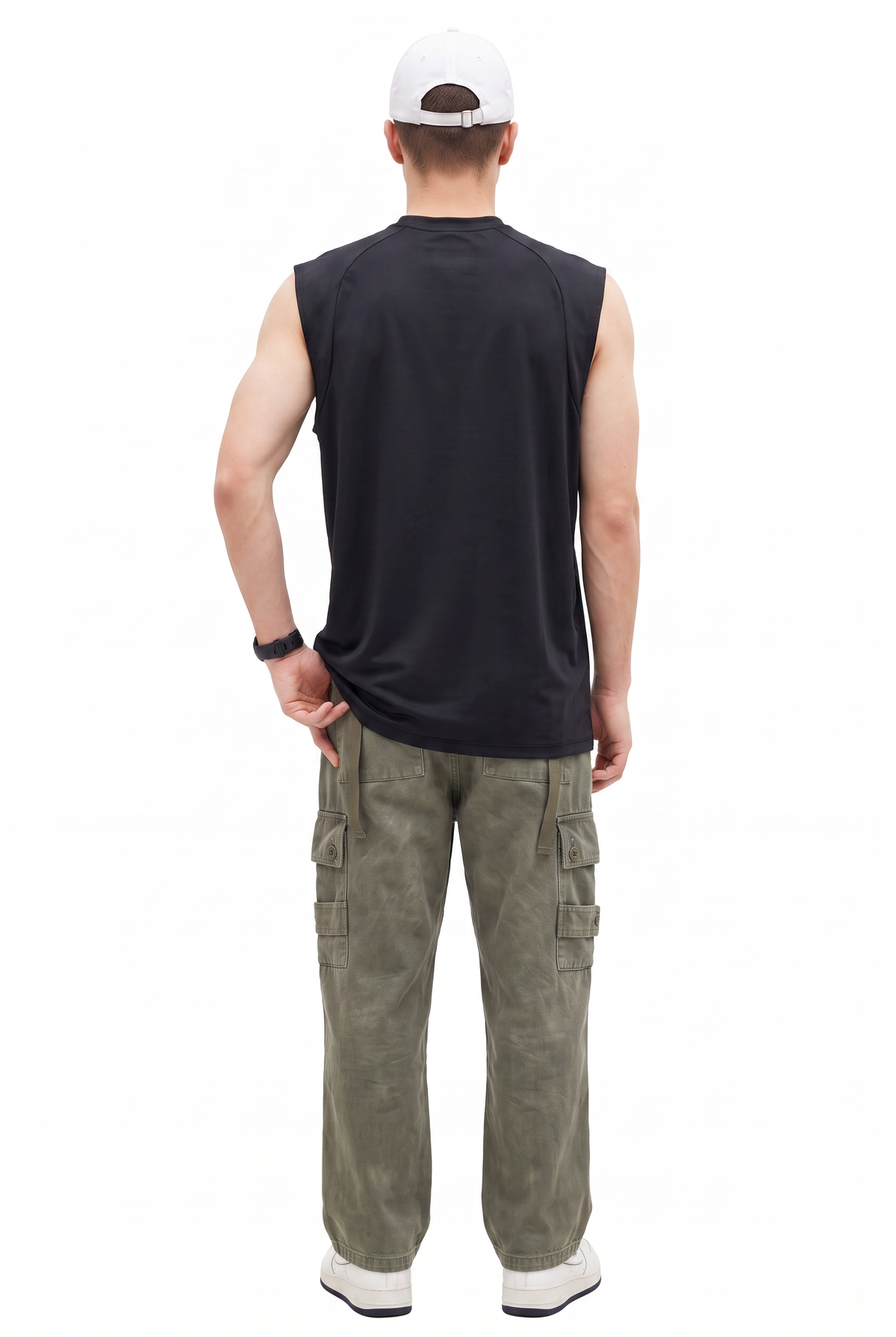 Black Oversized Sleeveless Sweatshirt